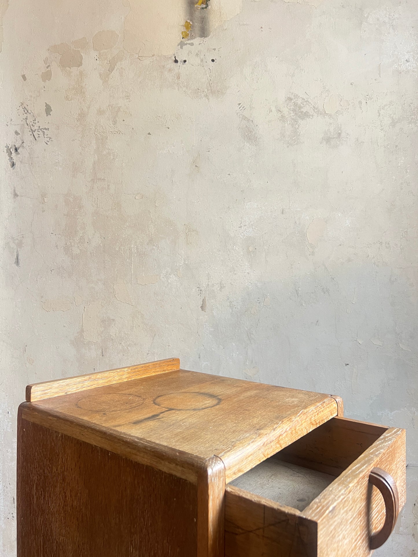 1930’s Limed Oak Bedside Cabinet