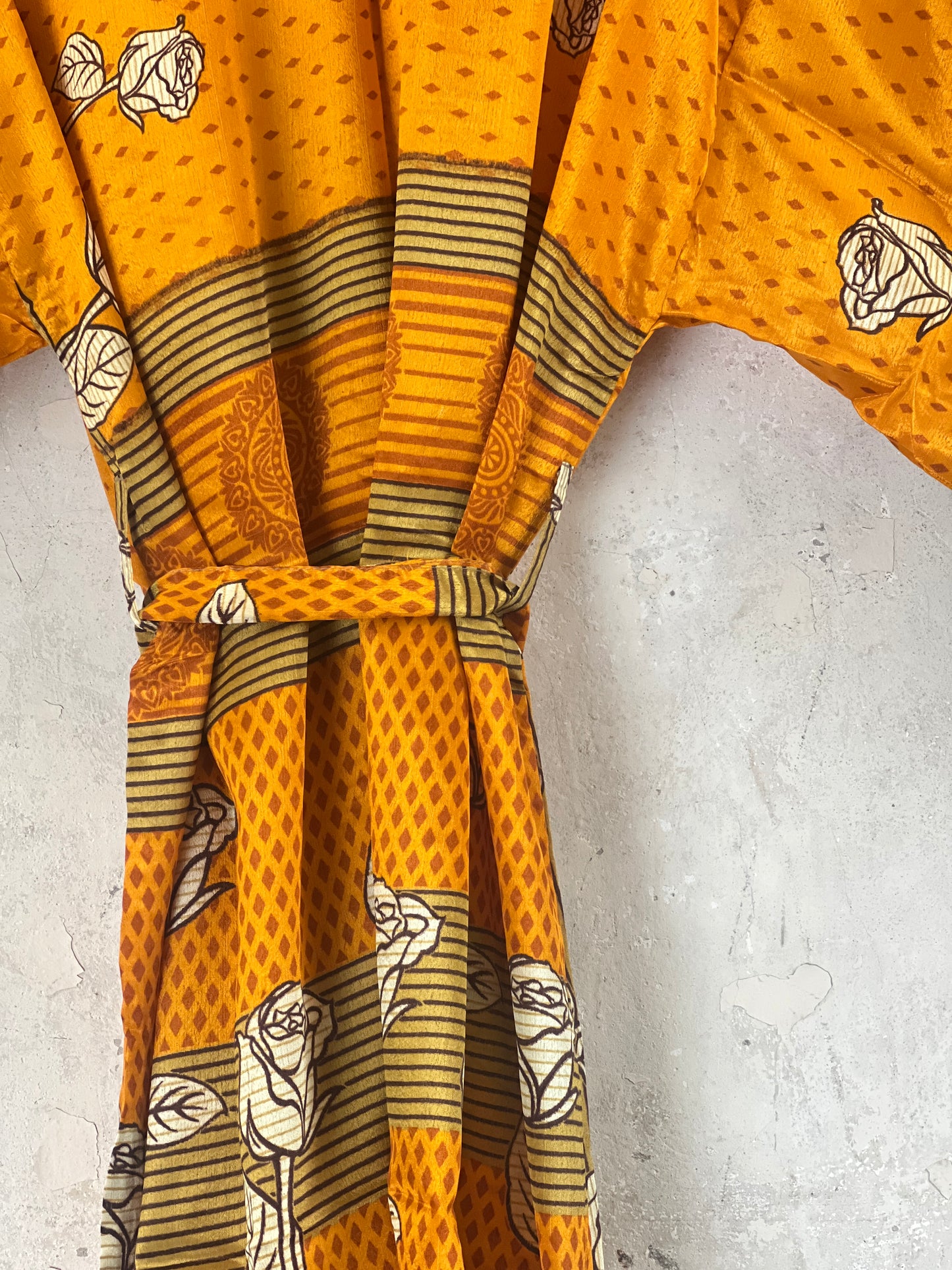 Vintage Saree Silk Kimono / Duster - Short