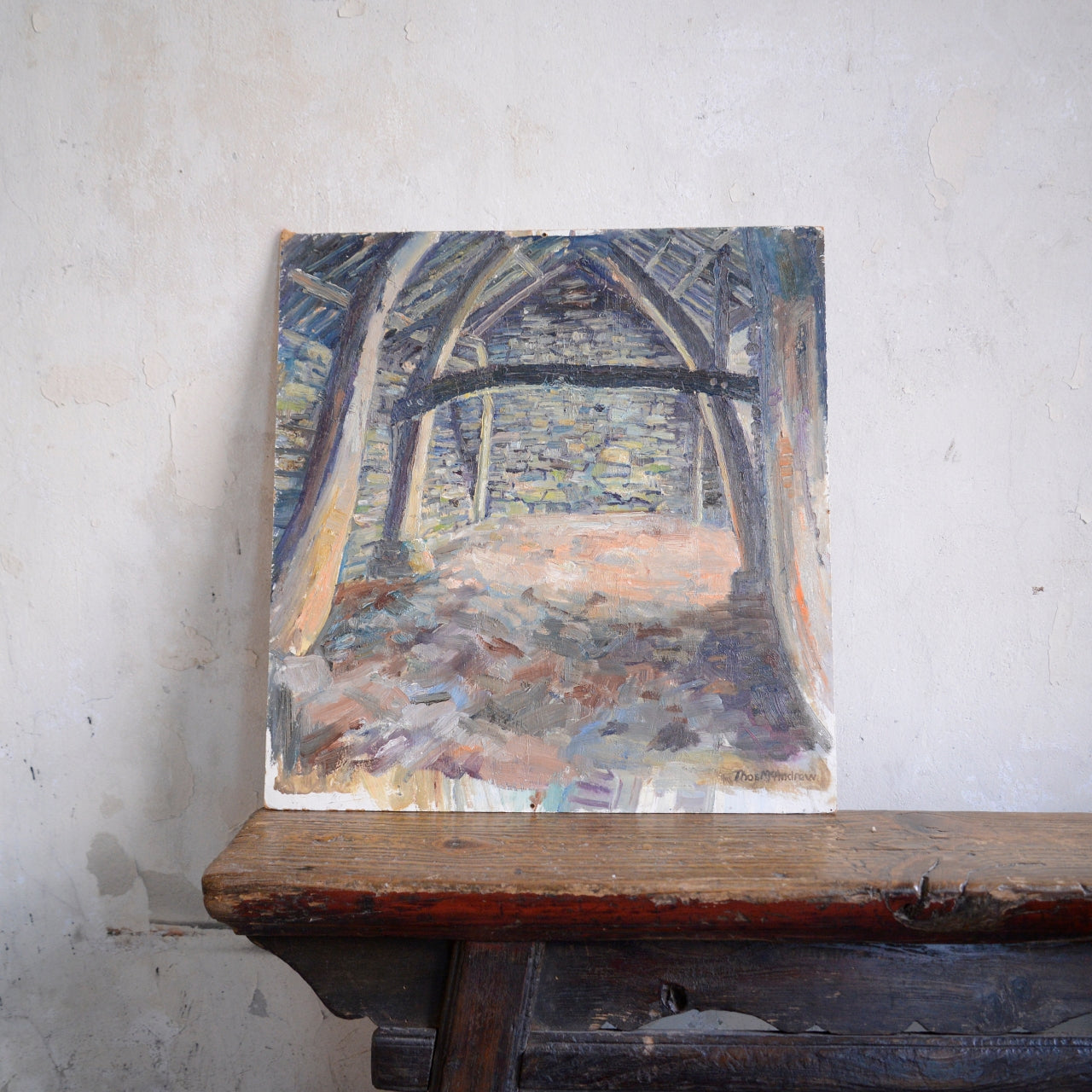 Old Cruck Barn, New Broughton Mills, Cumbria / Thomas "Thos" McAndrew, (C. Late 20th Century)