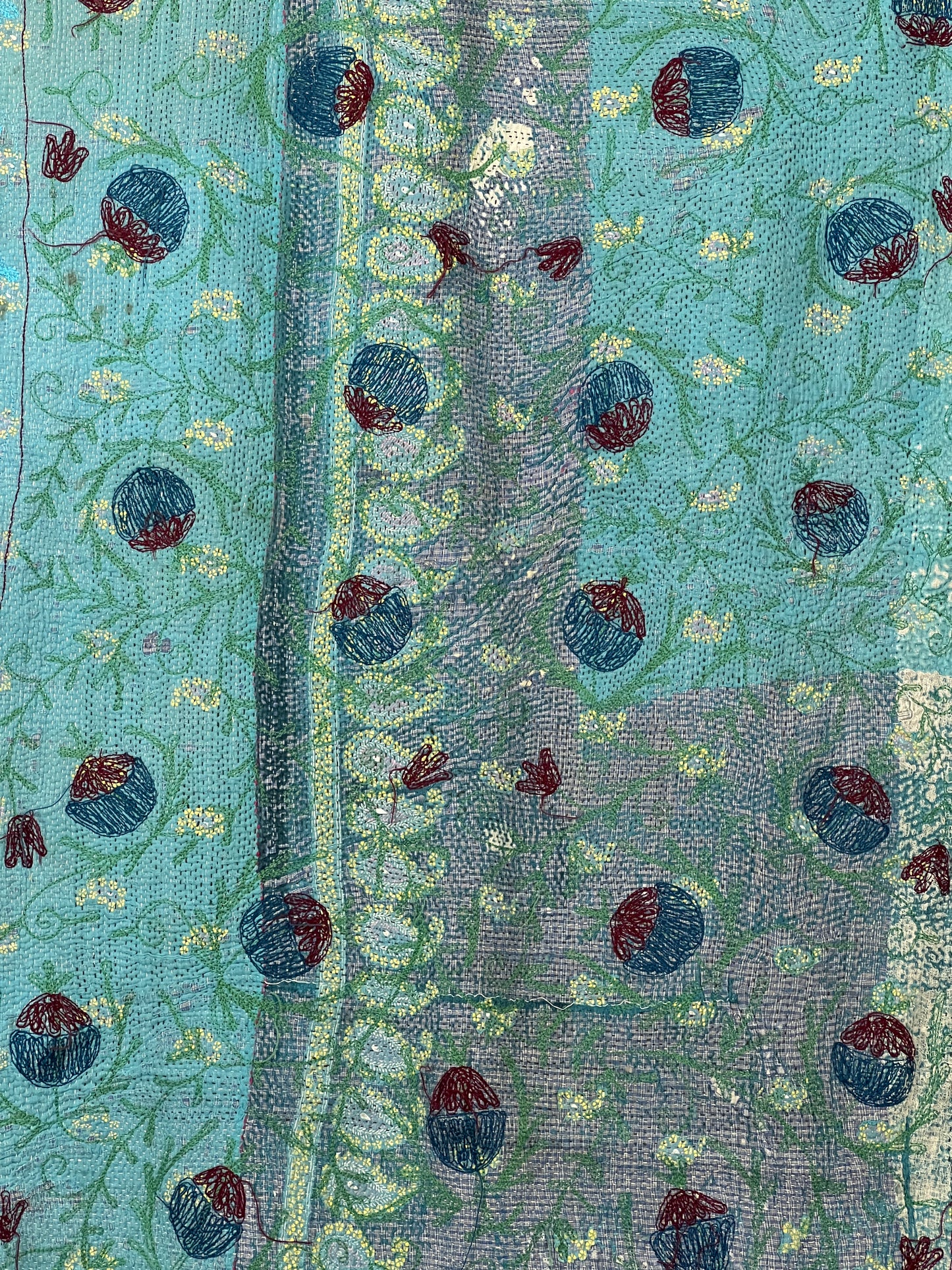 Vintage Kantha Suzani Quilt