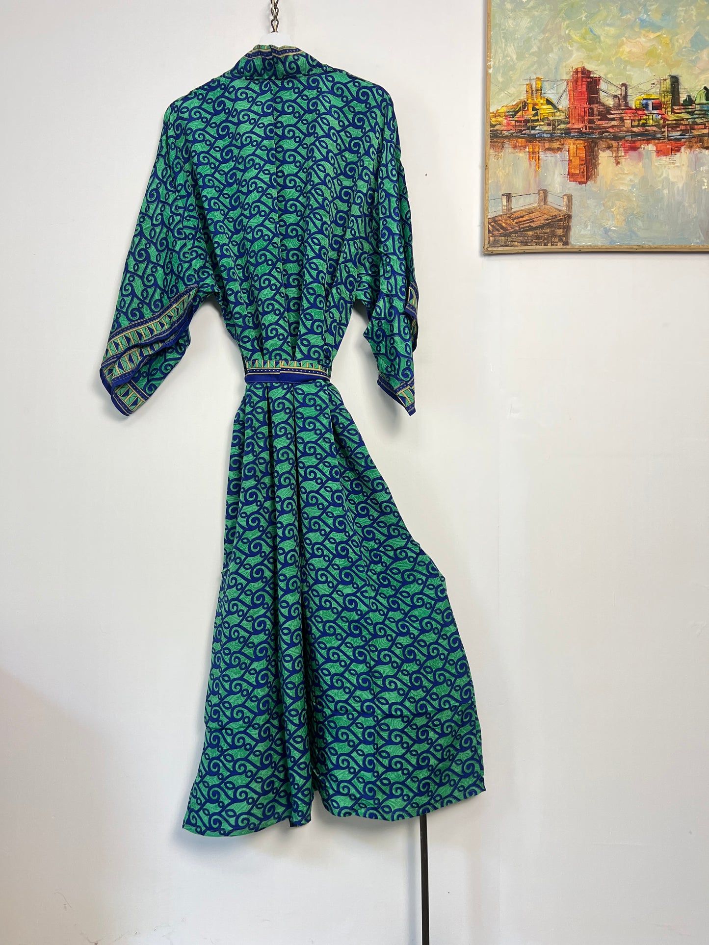 Vintage Saree Silk Kimono / Duster - Long