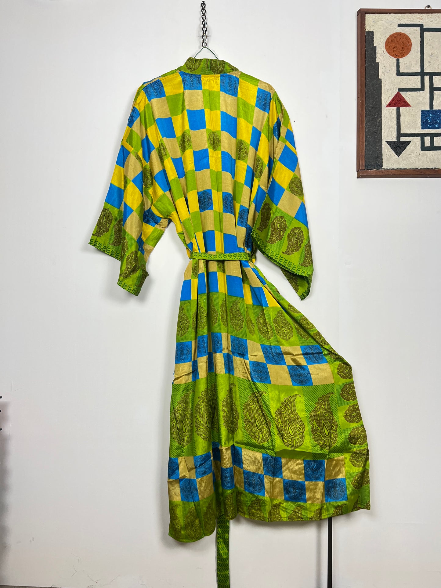 Vintage Saree Silk Kimono / Duster - Long - Wider Unisex Fit
