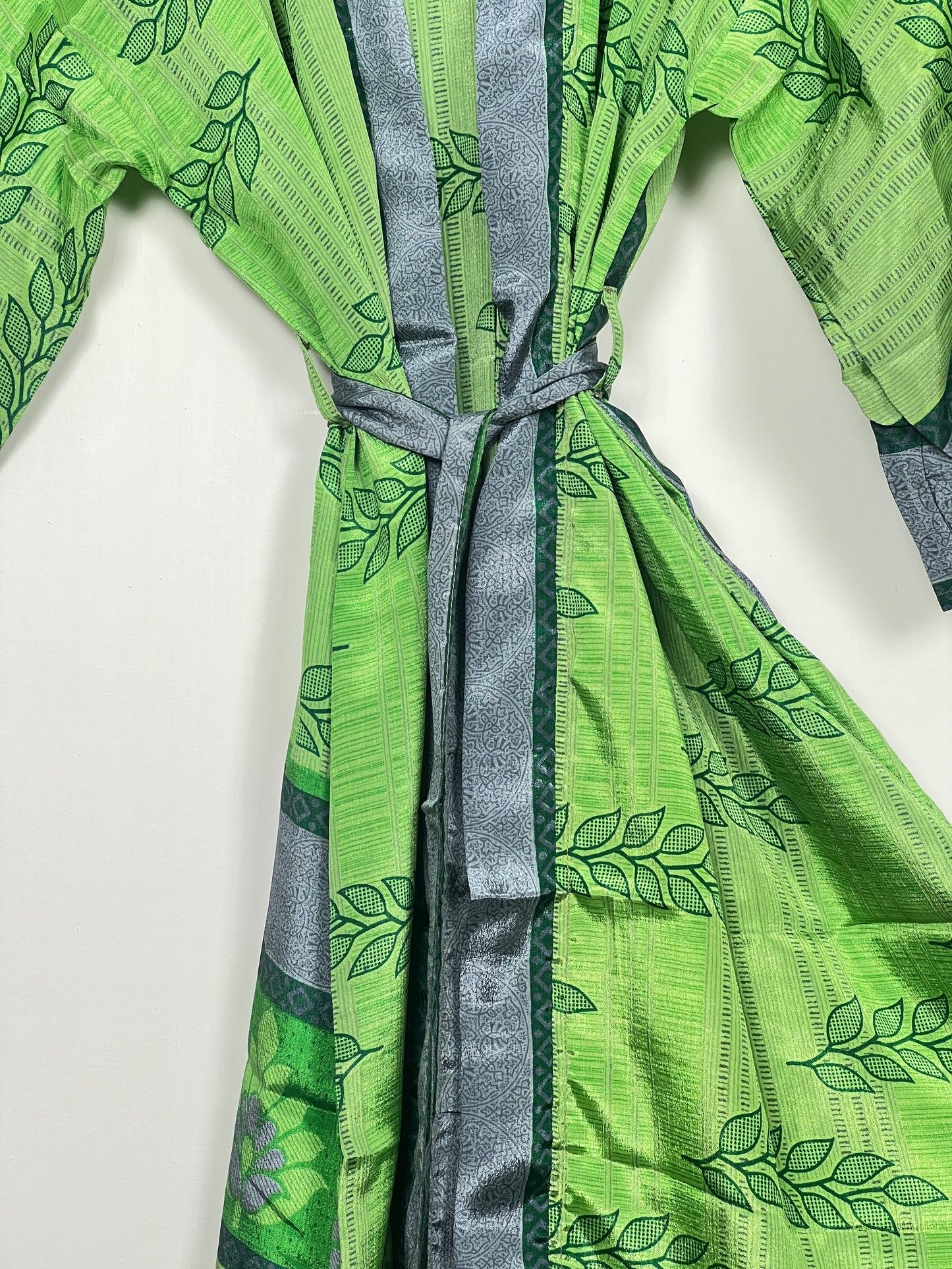 Vintage Saree Silk Kimono / Duster - Long - Wider Unisex Fit