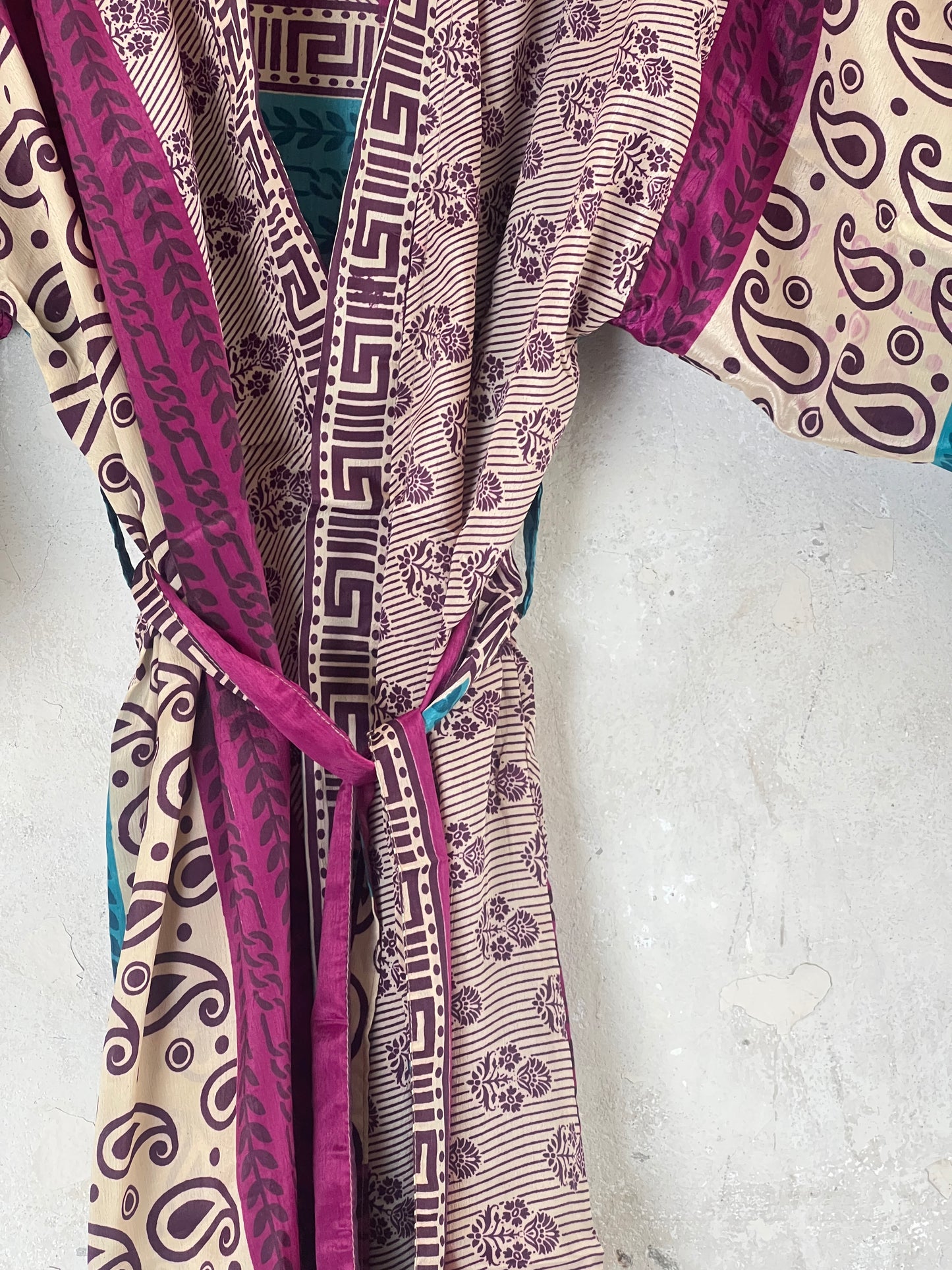 Vintage Saree Silk Kimono / Duster - Short