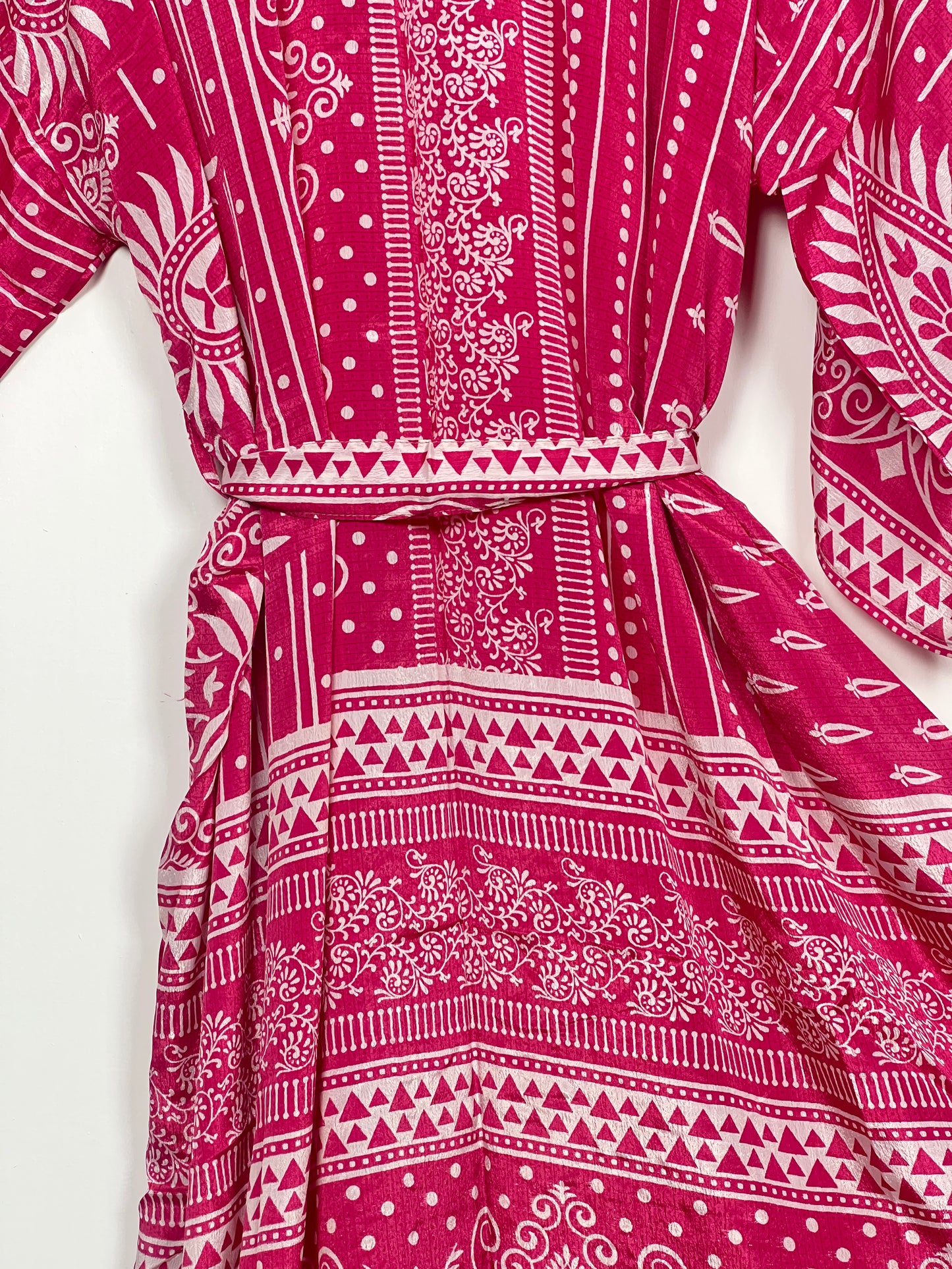 Vintage Saree Silk Kimono / Duster - Long - Wider Unisex Fit