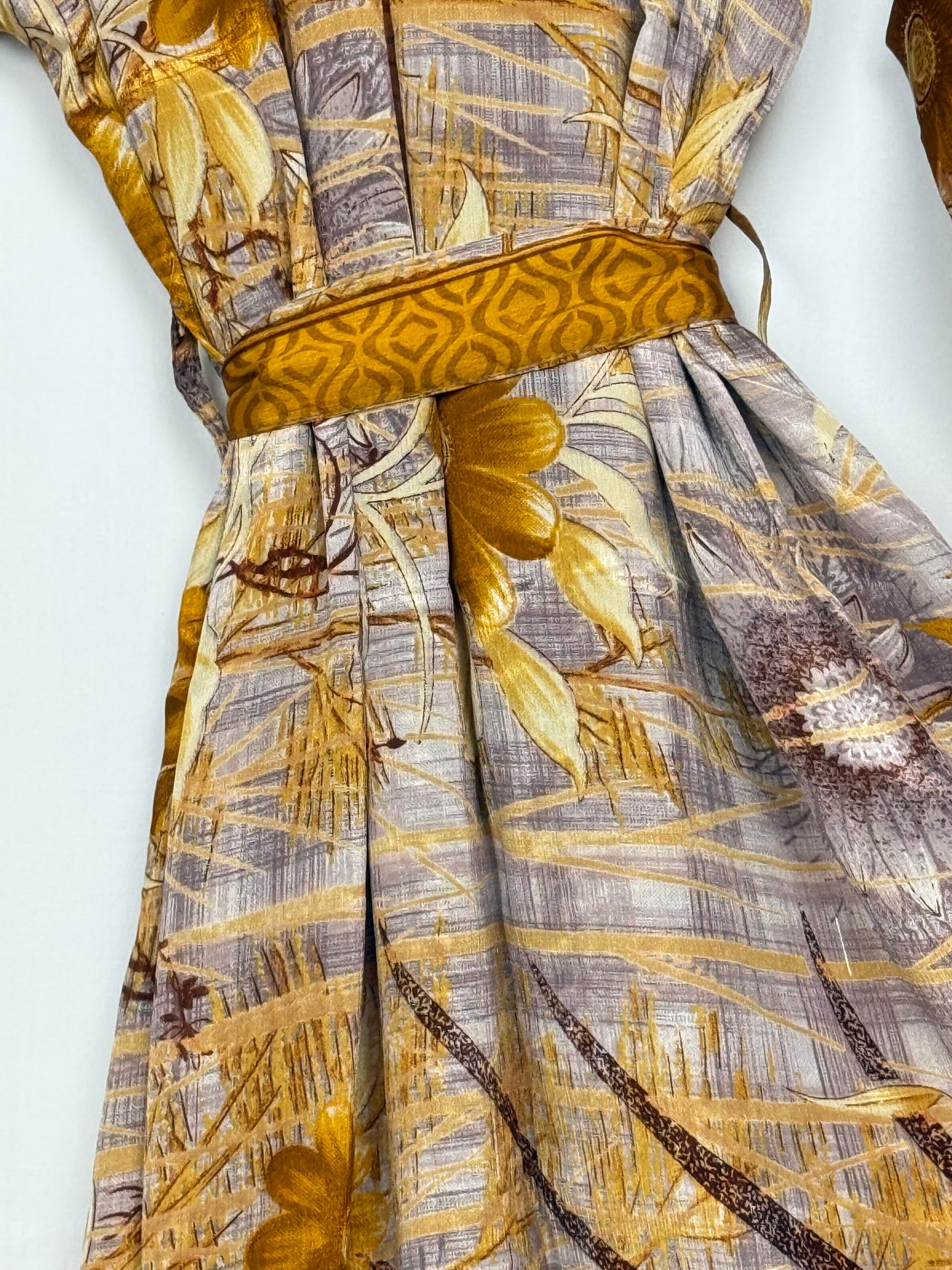 Vintage Saree Silk Kimono / Duster - Long