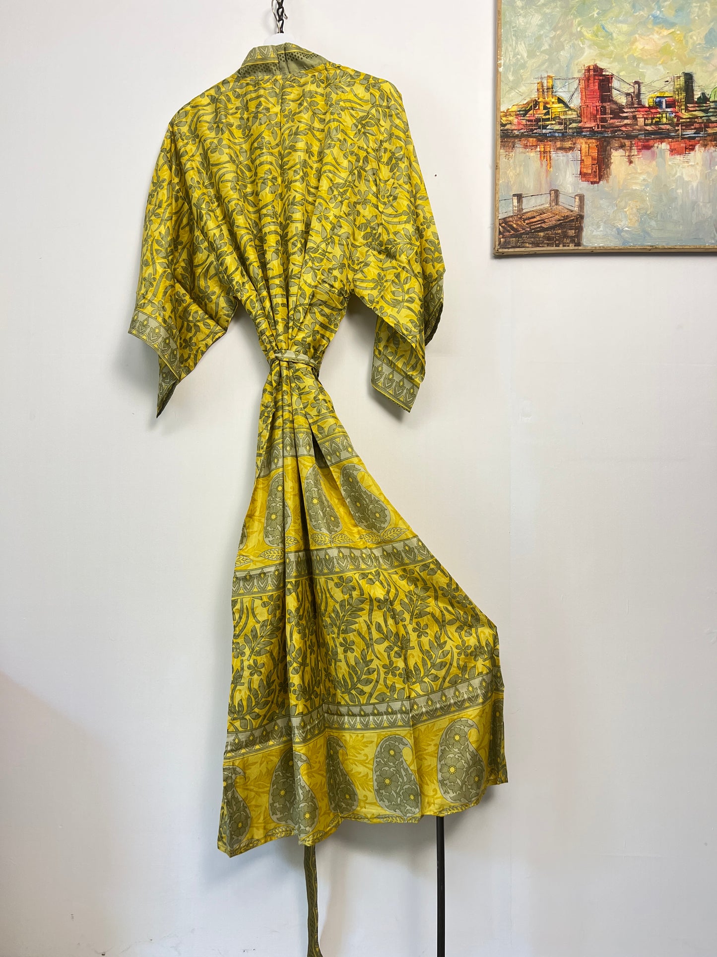 Vintage Saree Silk Kimono / Duster - Long