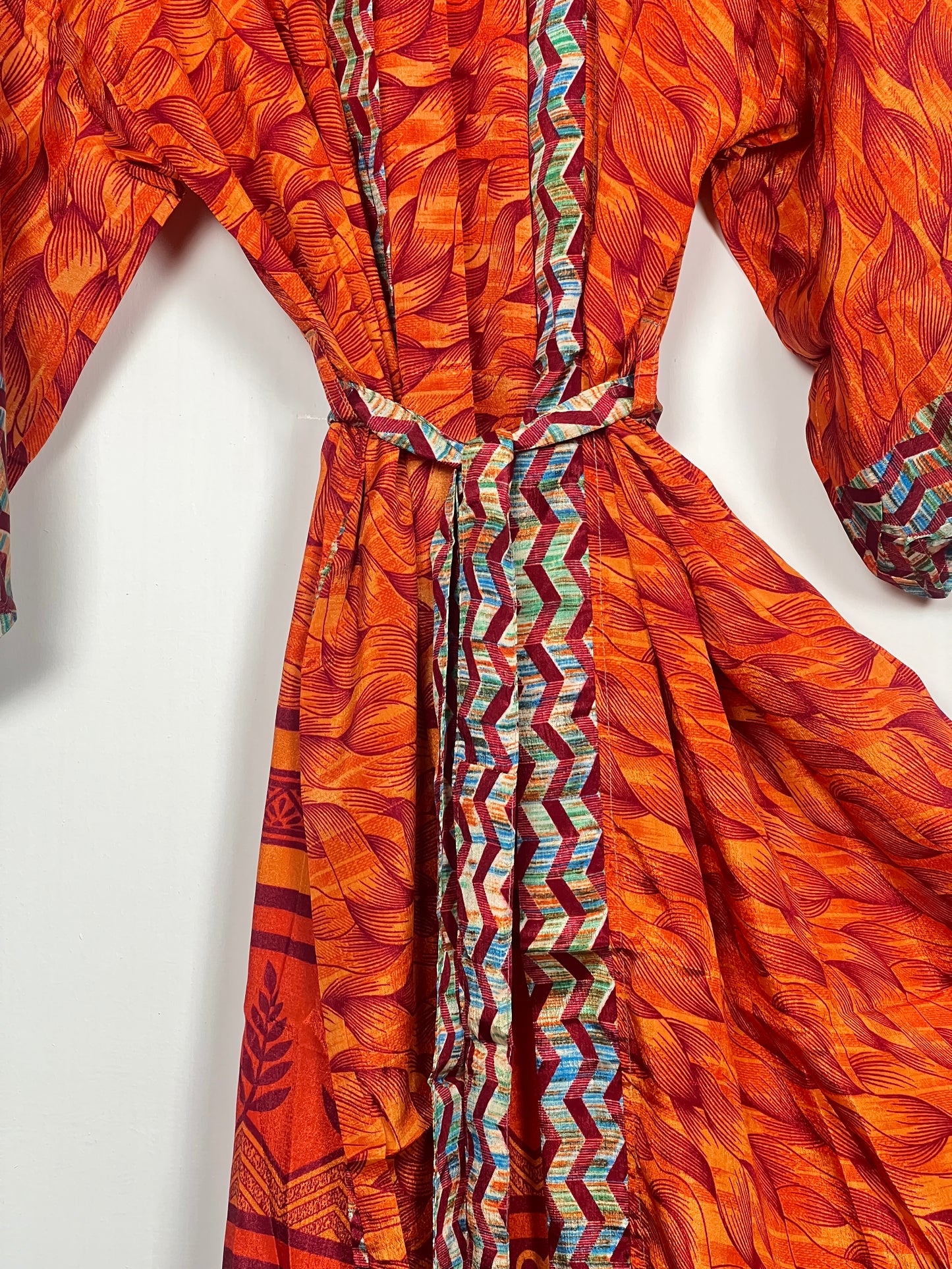 Vintage Saree Silk Kimono / Duster - Long - Wider Unisex Fit