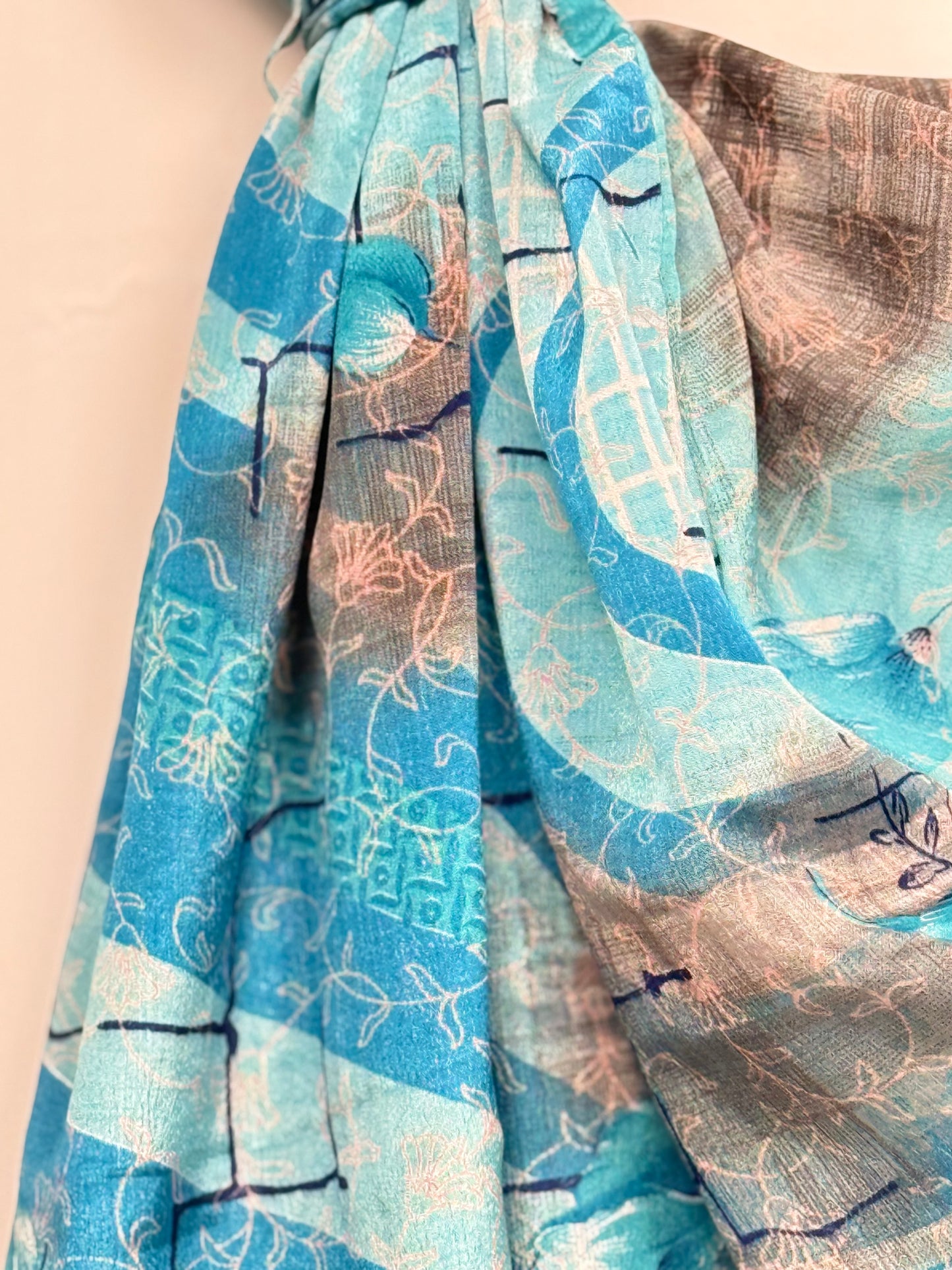 Vintage Saree Silk Kimono / Duster - Short