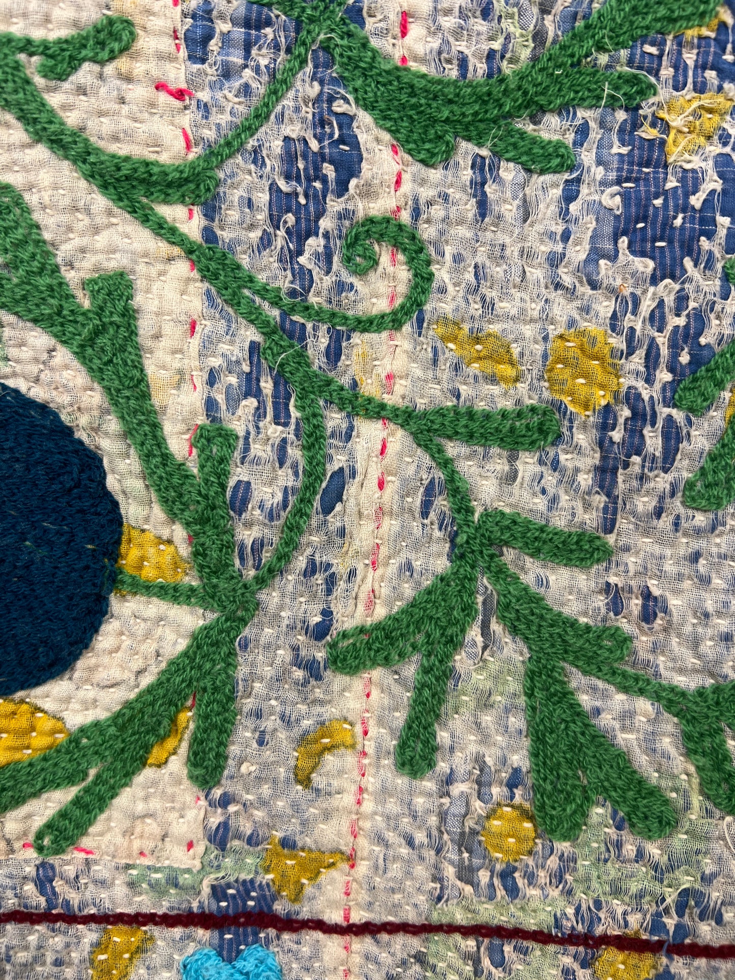 Vintage Kantha Suzani Quilt