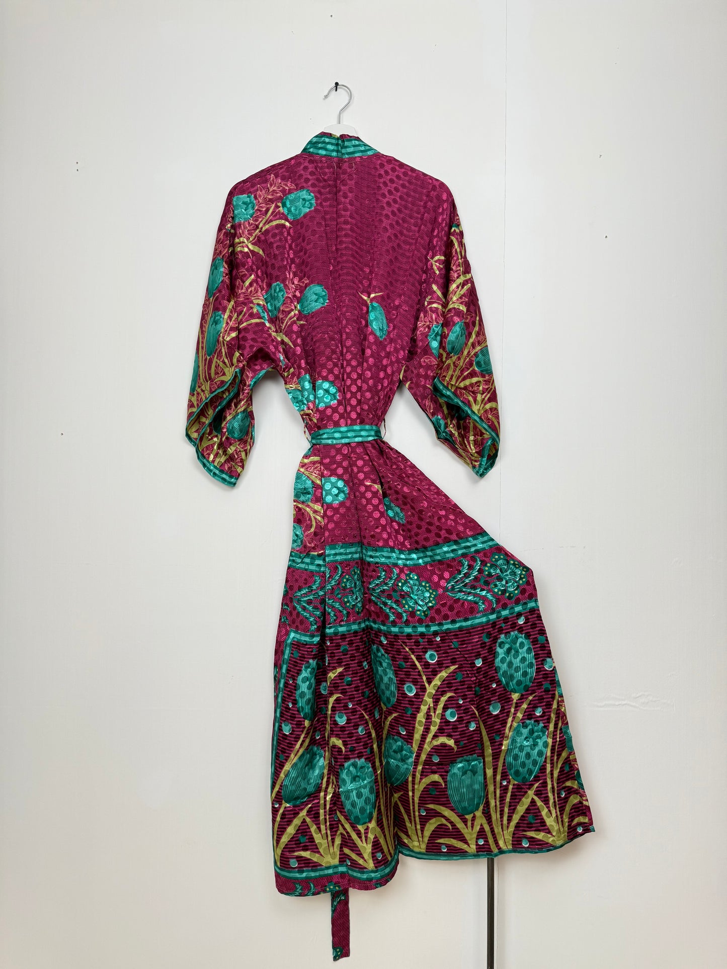 Vintage Saree Silk Kimono / Duster - Long