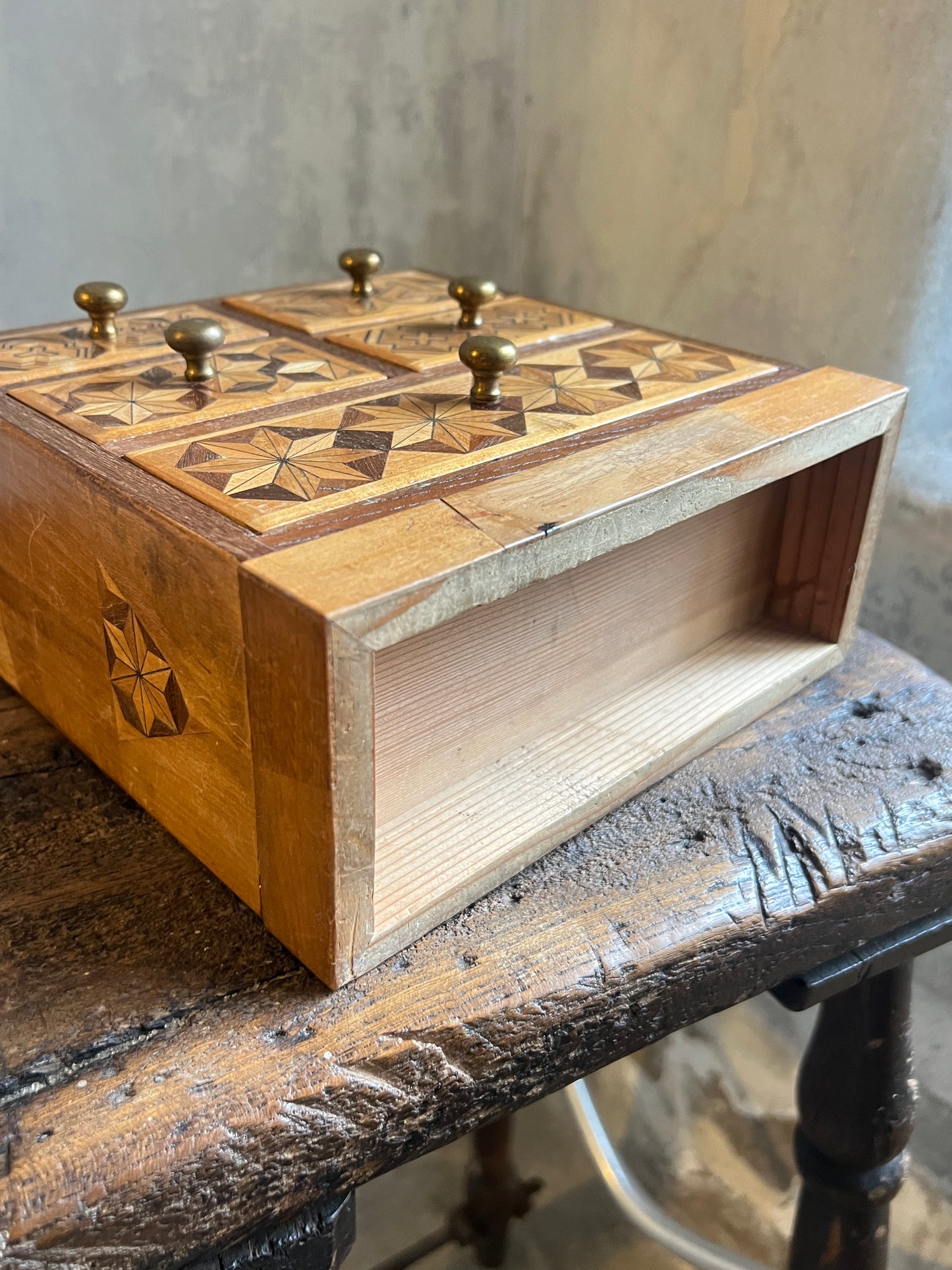 A Japanese Parquetry Specimen Table-top Miniature Chest