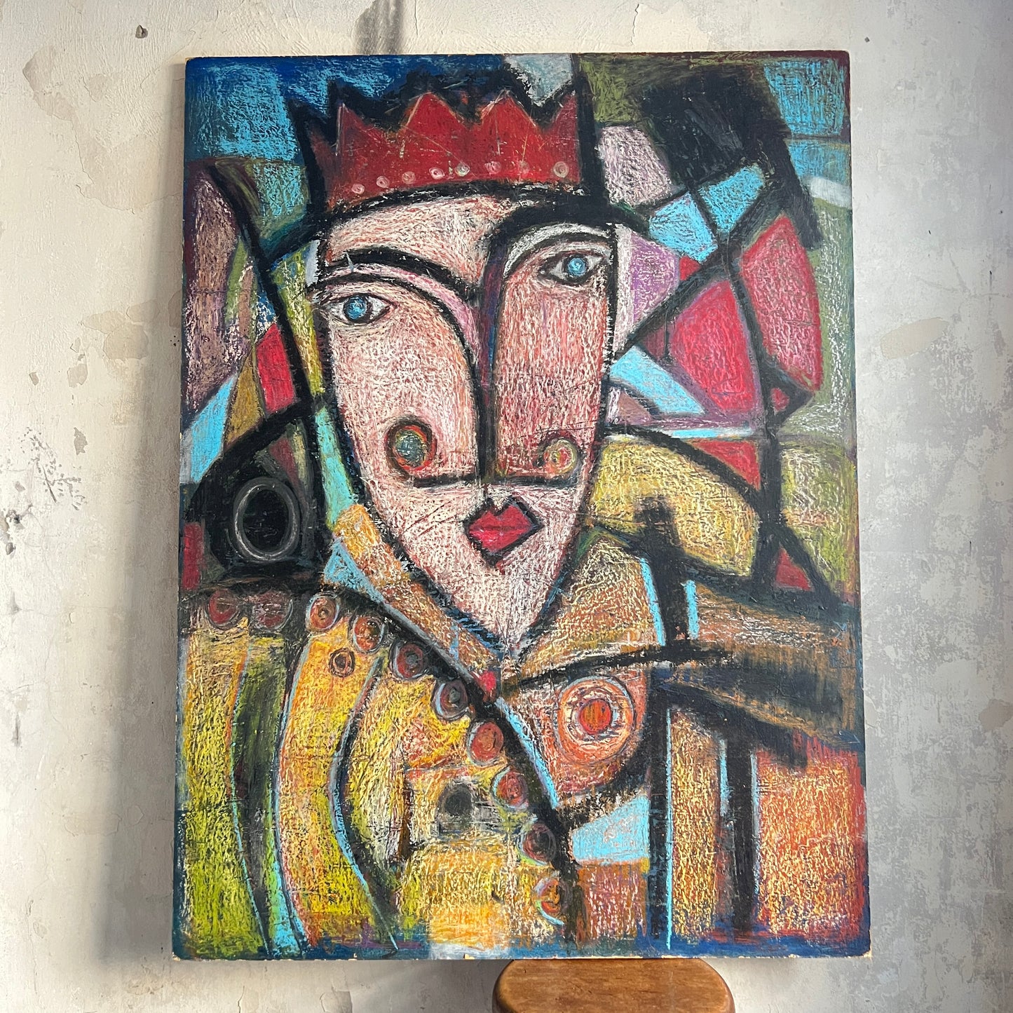 Double sided original mixed media artworks ‘The Prince’ and ‘The Tree of Life’ by contemporary artist Harry Charles Tim