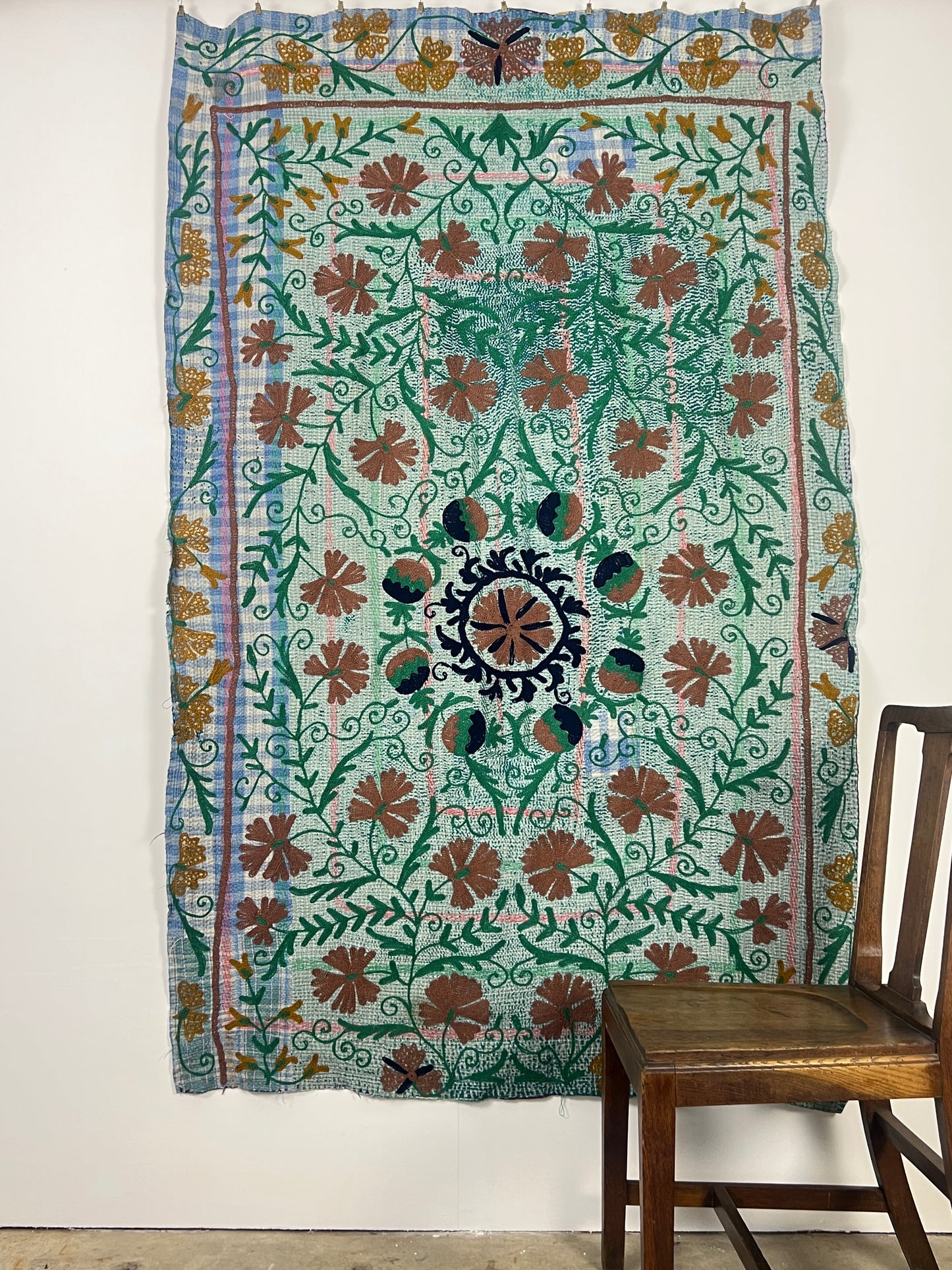 Vintage Kantha Suzani Quilt