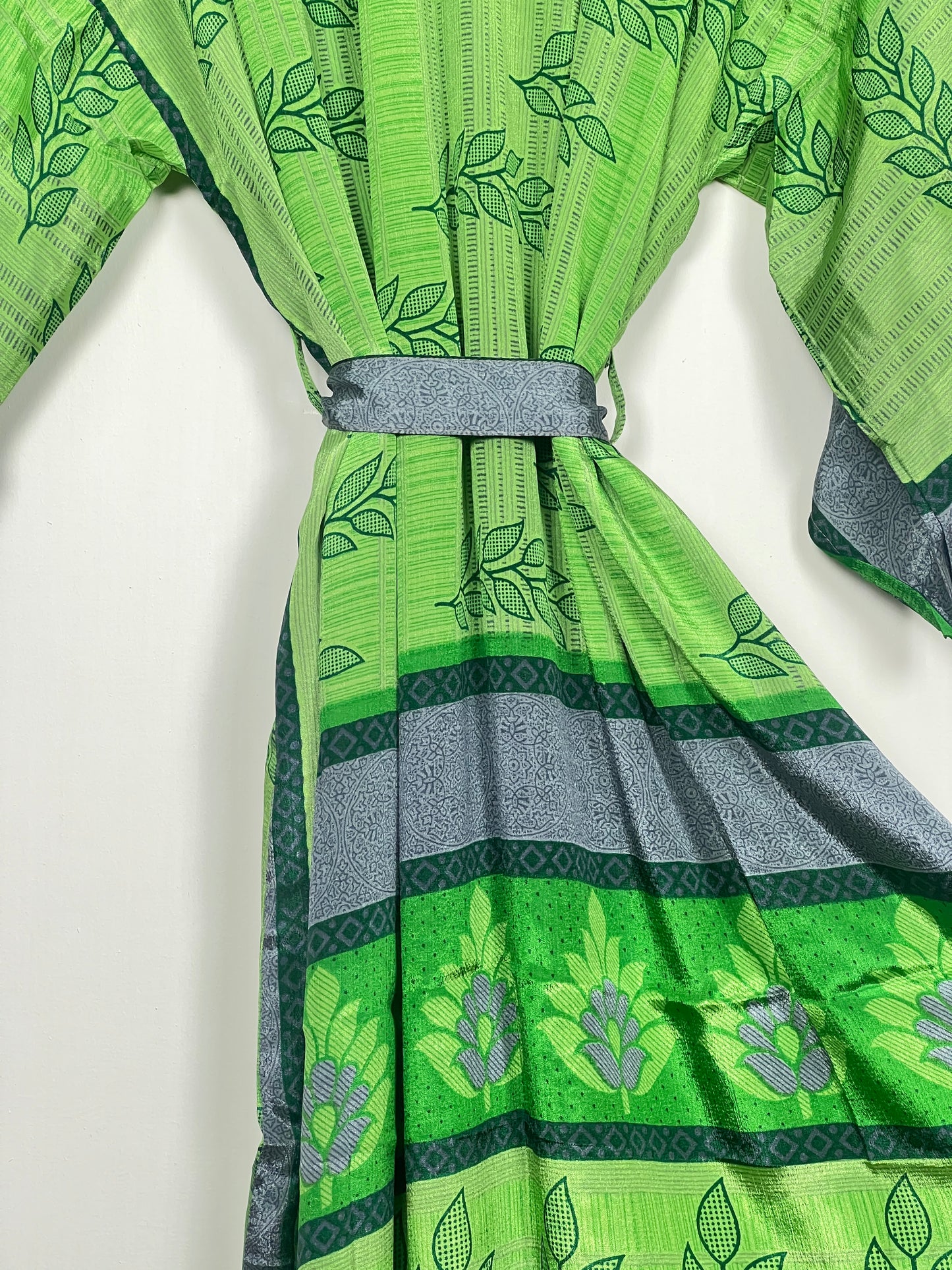 Vintage Saree Silk Kimono / Duster - Long - Wider Unisex Fit