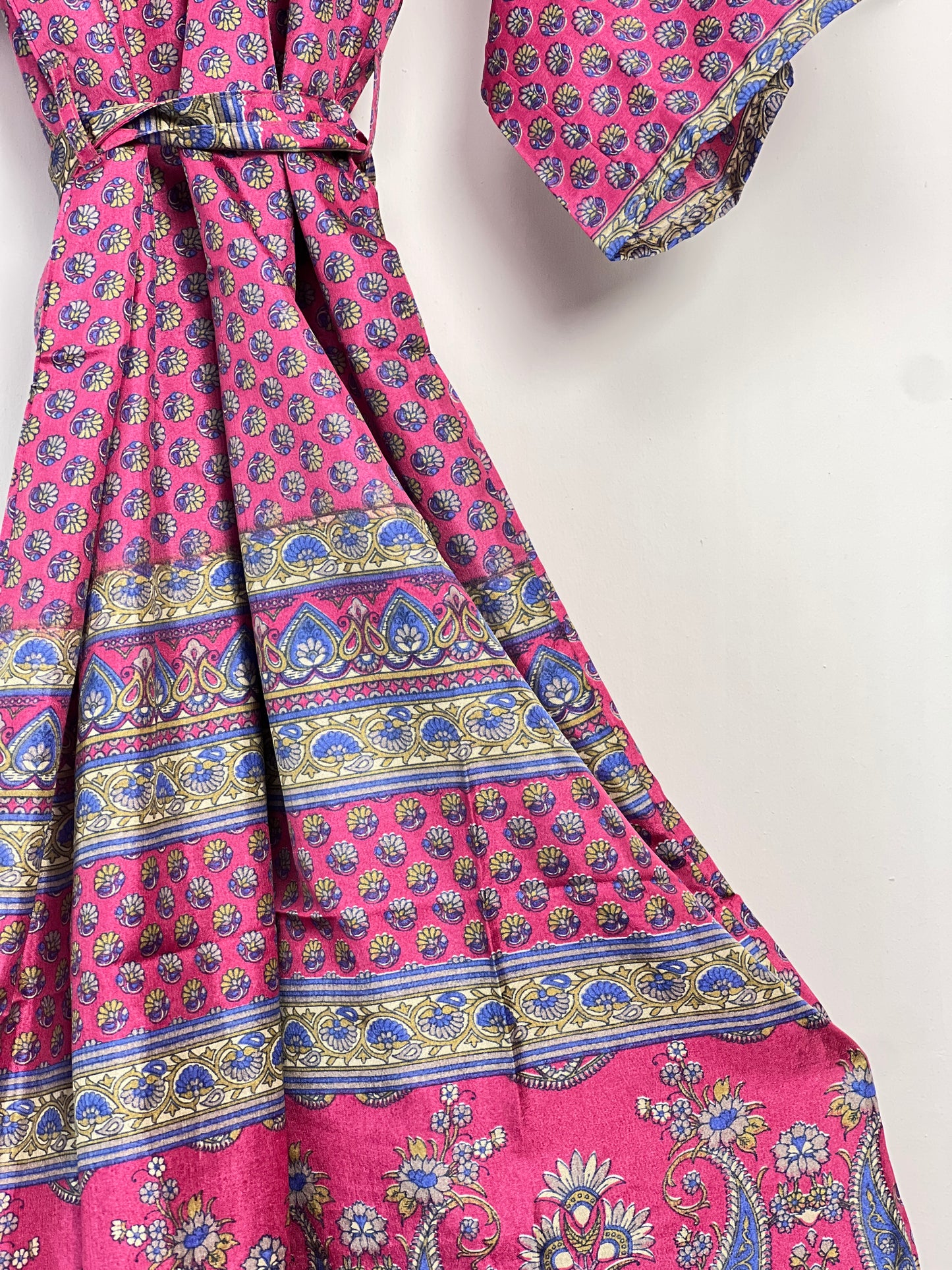 Vintage Saree Silk Kimono / Duster - Long
