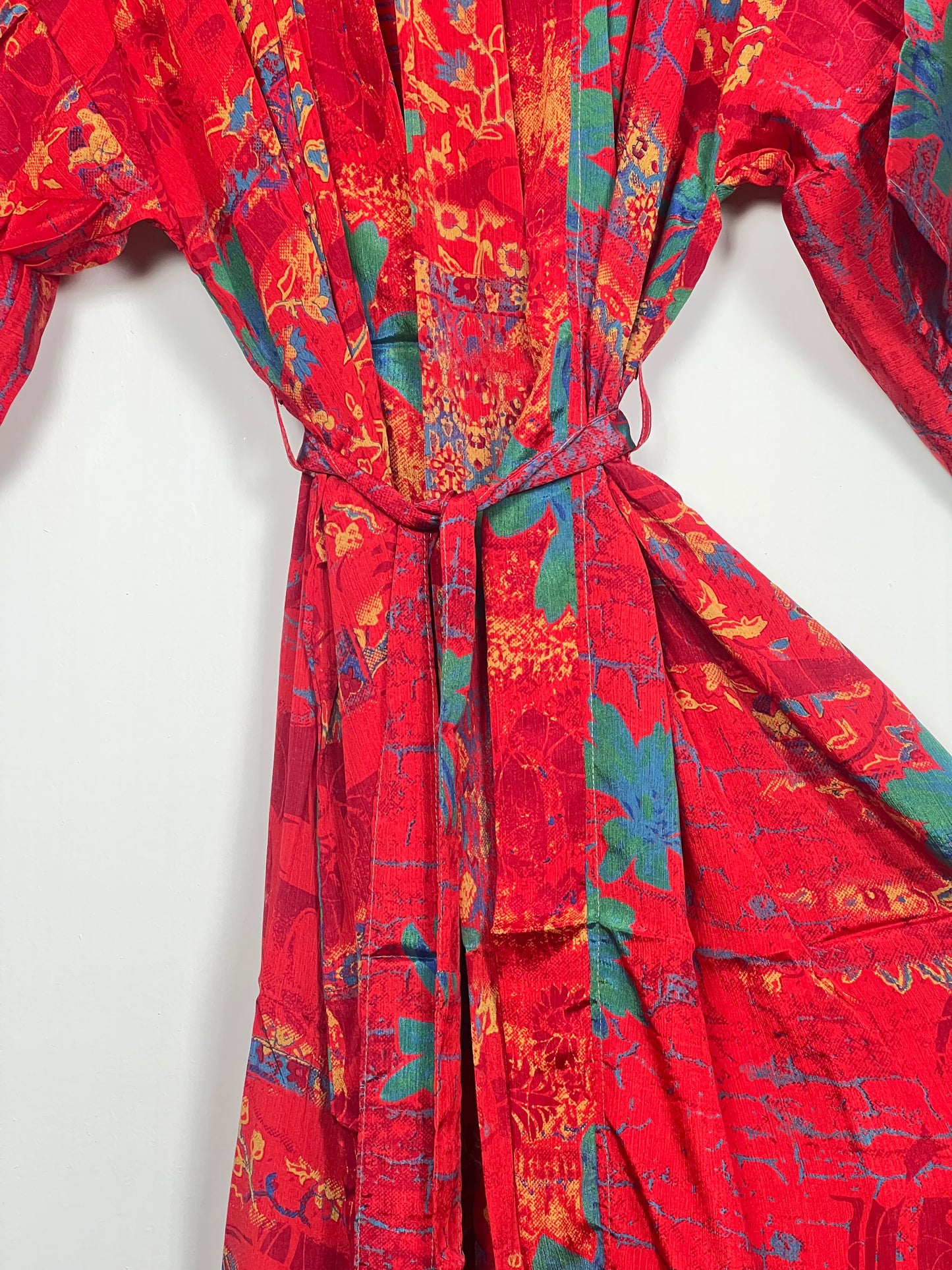 Vintage Saree Silk Kimono / Duster - Long - Wider Unisex Fit