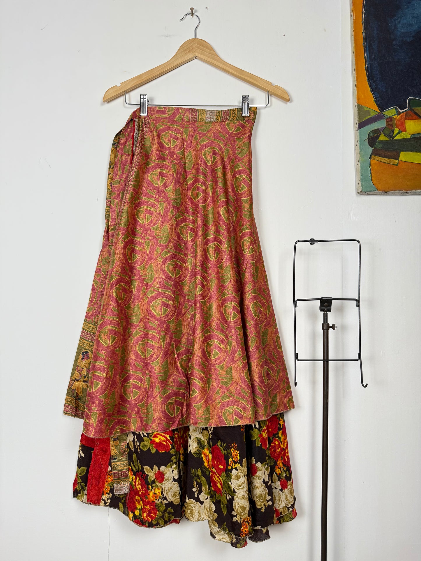 Vintage Saree Silk Wrap Skirt