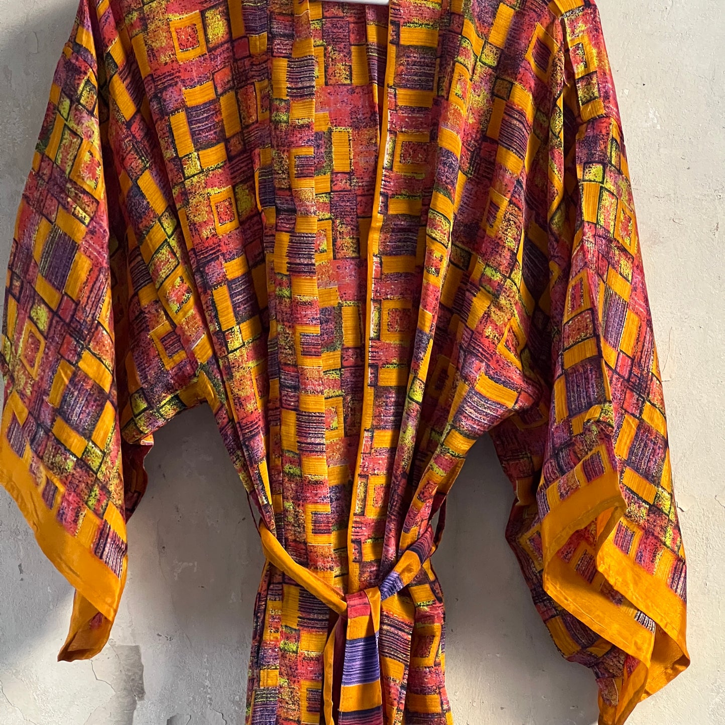 Vintage Saree Silk Kimono / Duster - Long