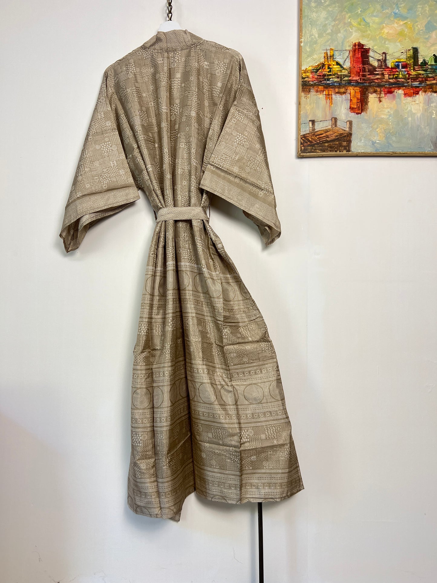 Vintage Saree Silk Kimono / Duster - Long