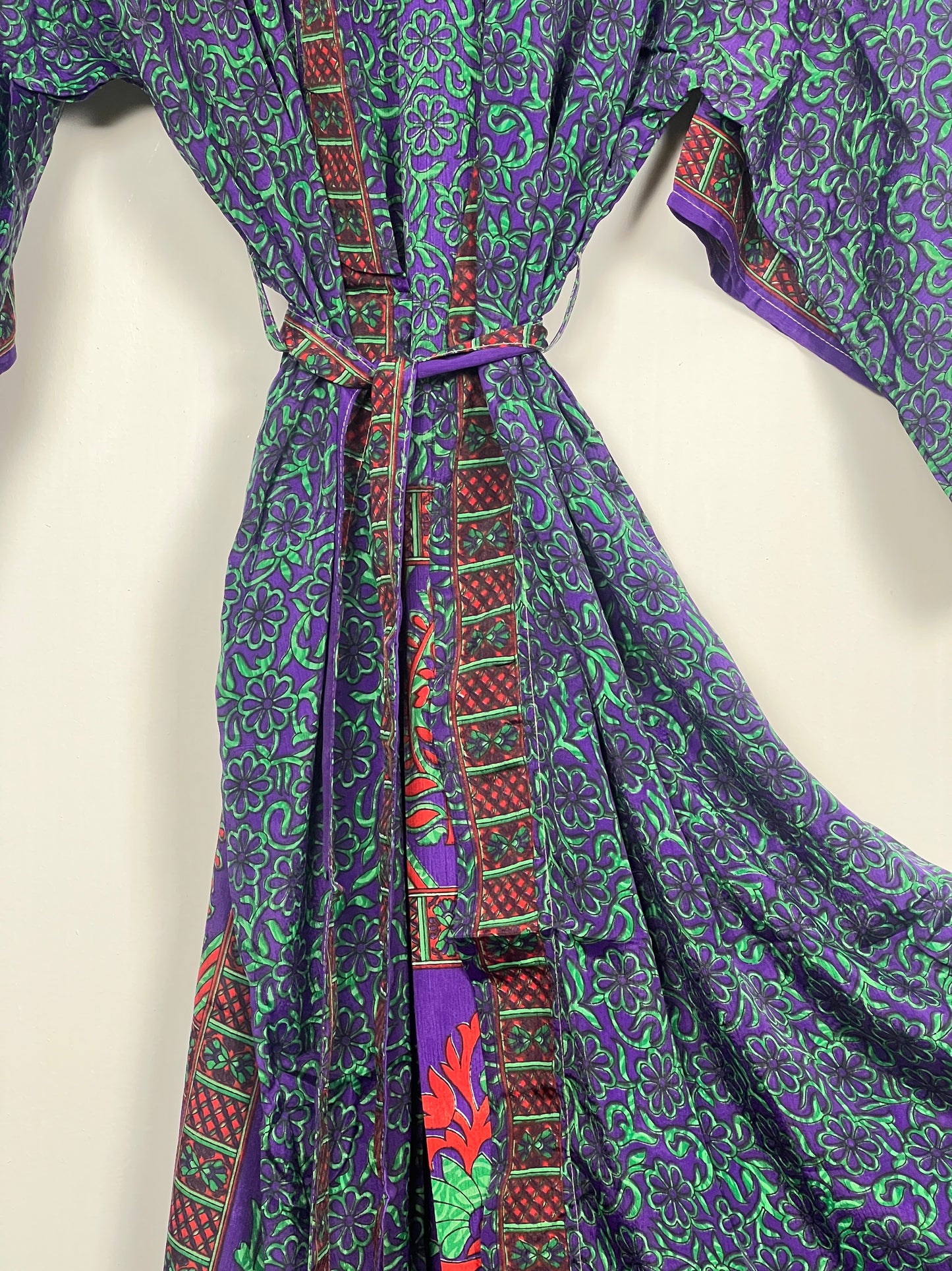 Vintage Saree Silk Kimono / Duster - Long - Wider Unisex Fit