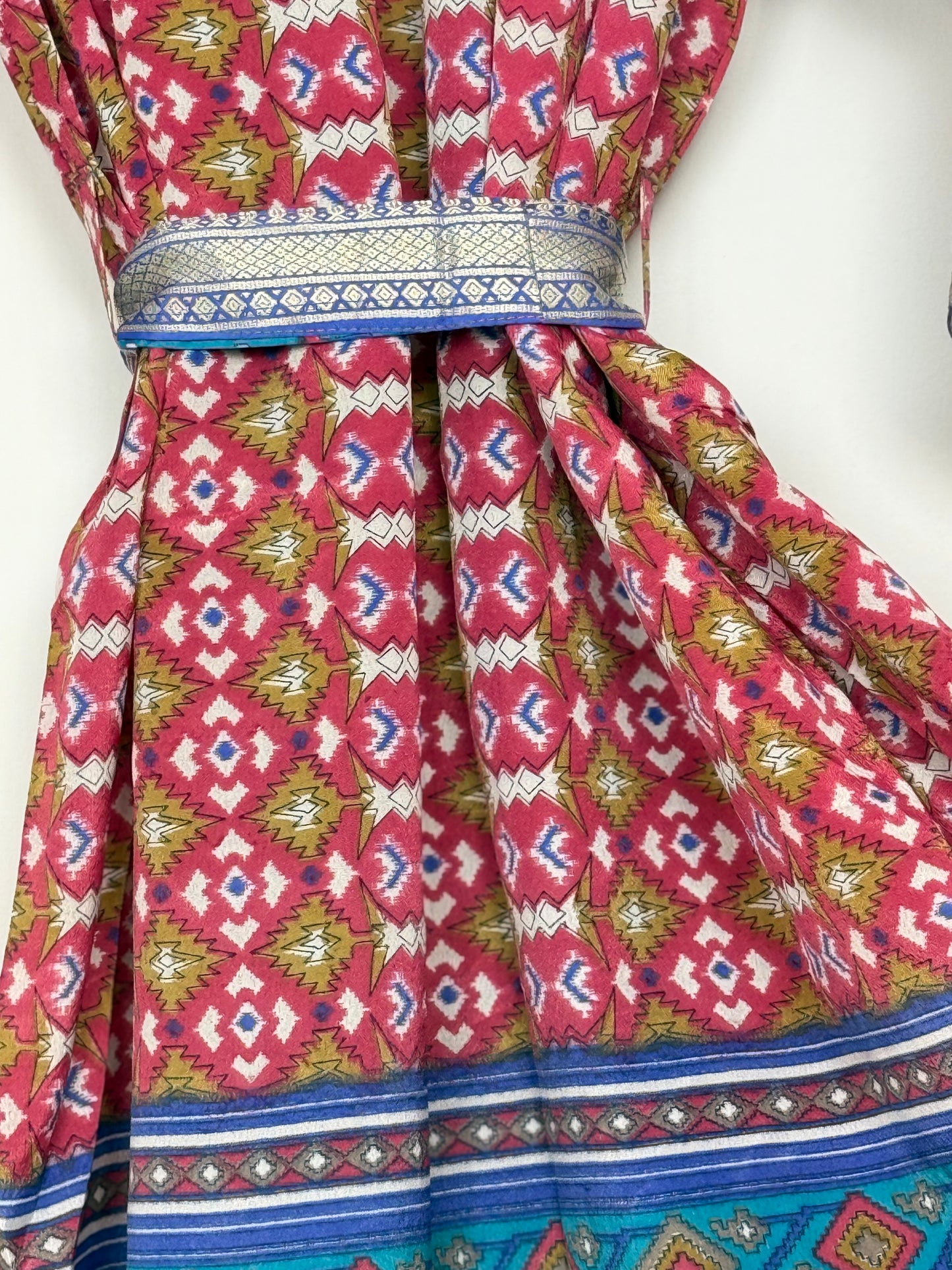 Vintage Saree Silk Kimono / Duster - Long