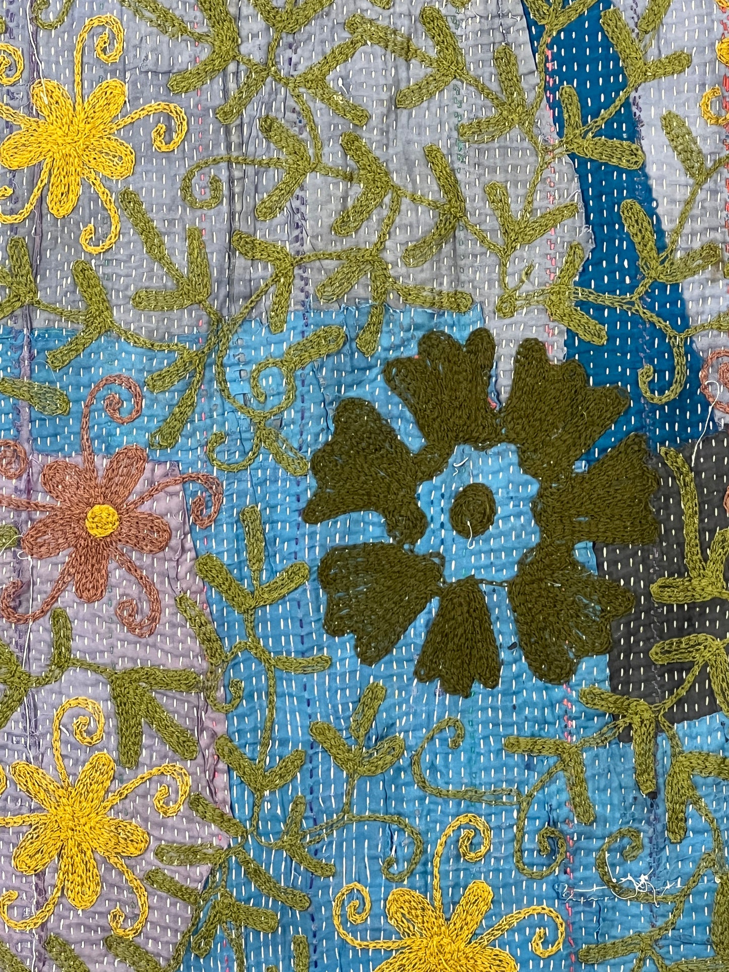 Vintage Kantha Suzani Quilt
