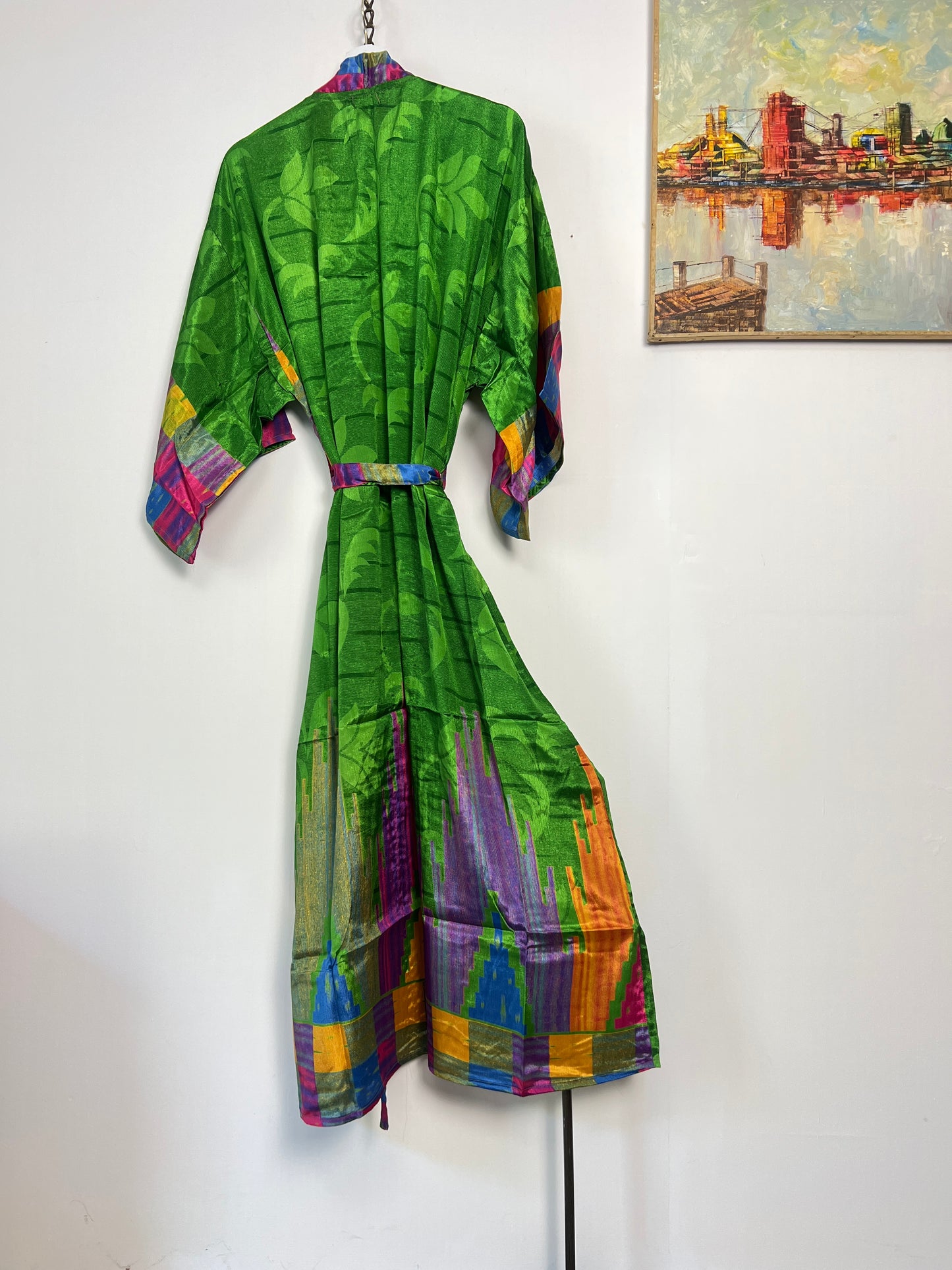 Vintage Saree Silk Kimono / Duster - Long