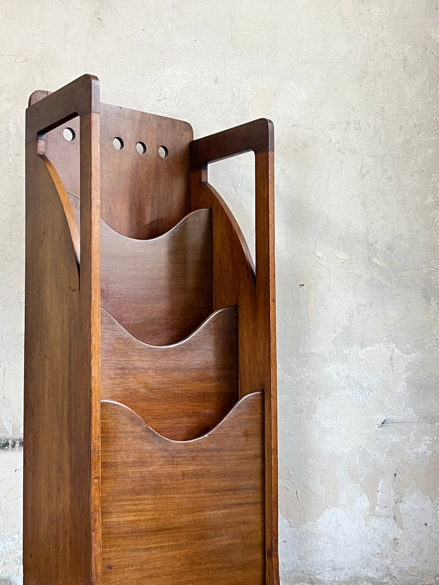 Secessionist style mahogany magazine rack, attributed to Wylie & Lochhead, Glasgow.