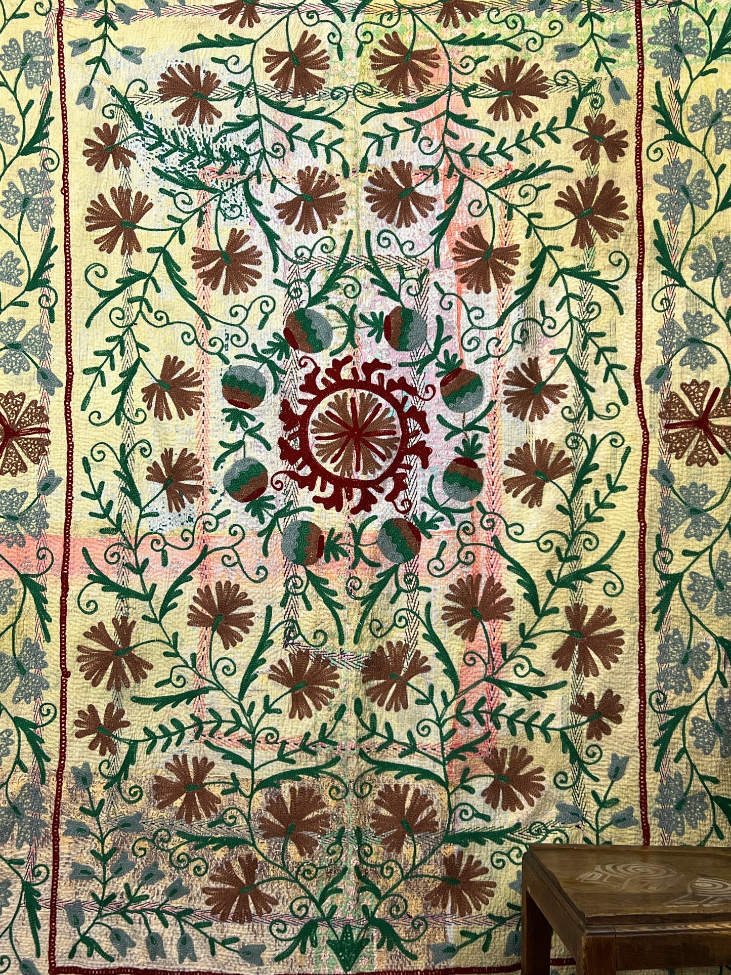 Vintage Kantha Suzani Quilt