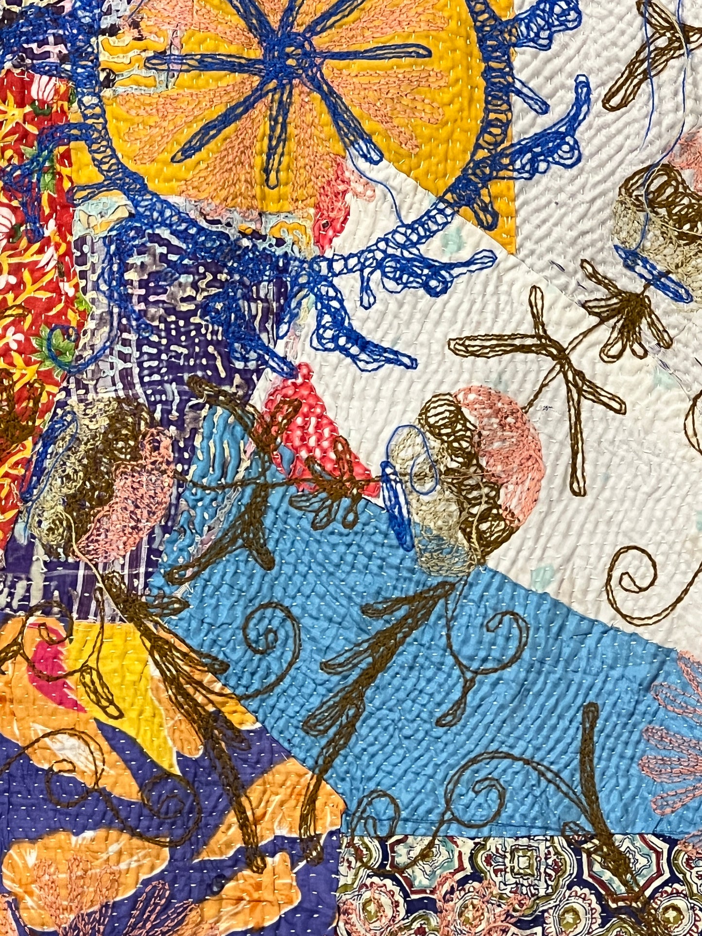 Vintage Kantha Suzani Quilt