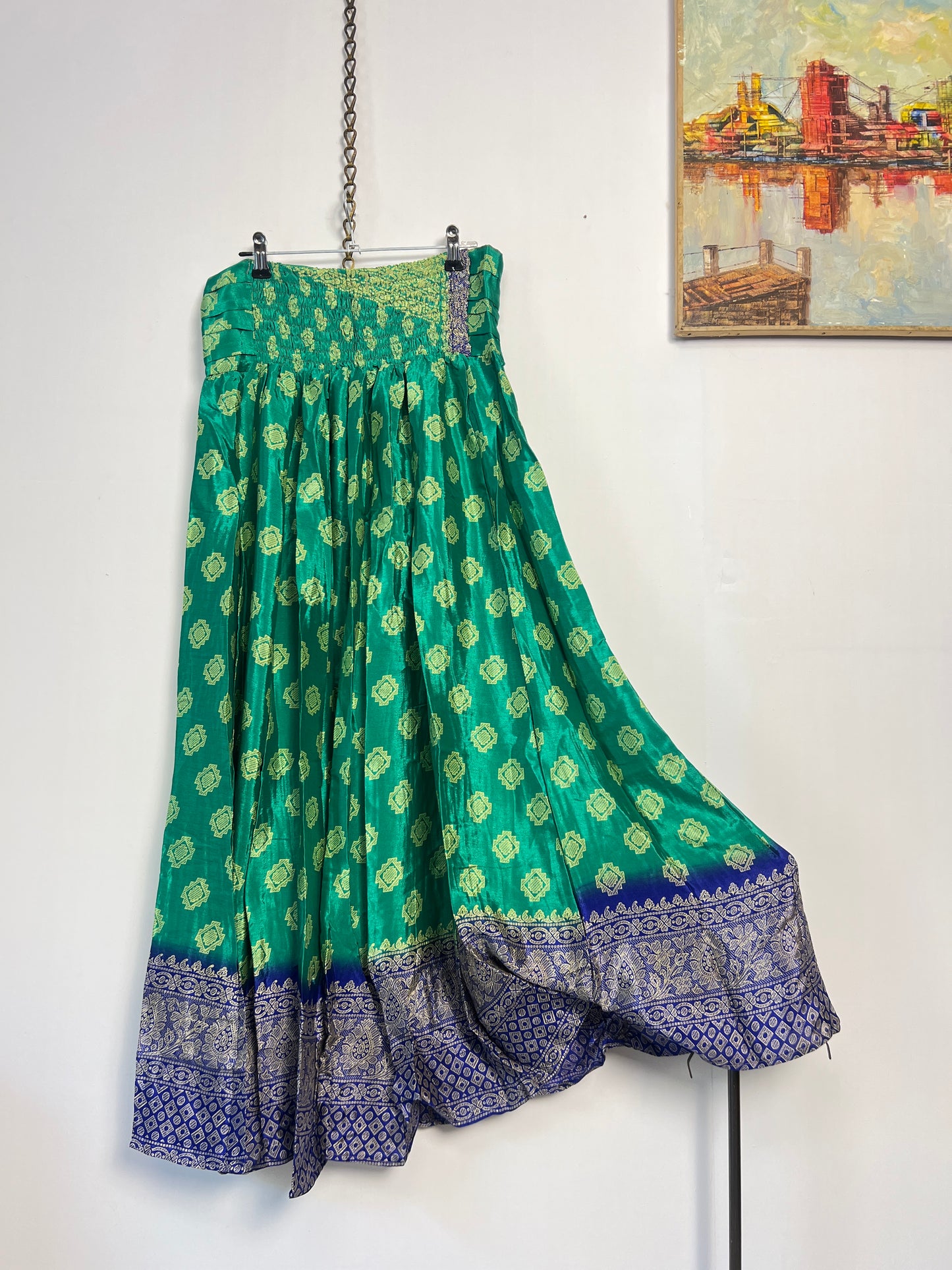 Vintage Saree Silk Pleated Skirt