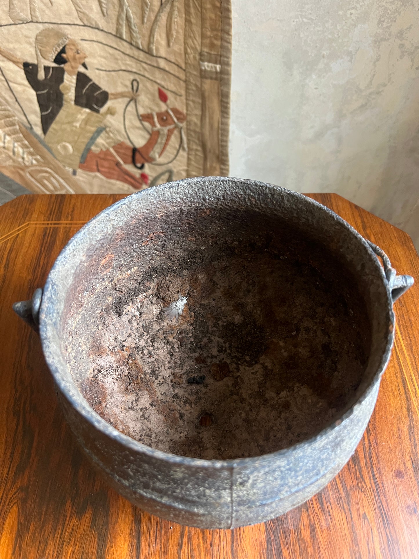A Diminutive Vernacular Cast Iron Cauldron ~ 19thC Scottish