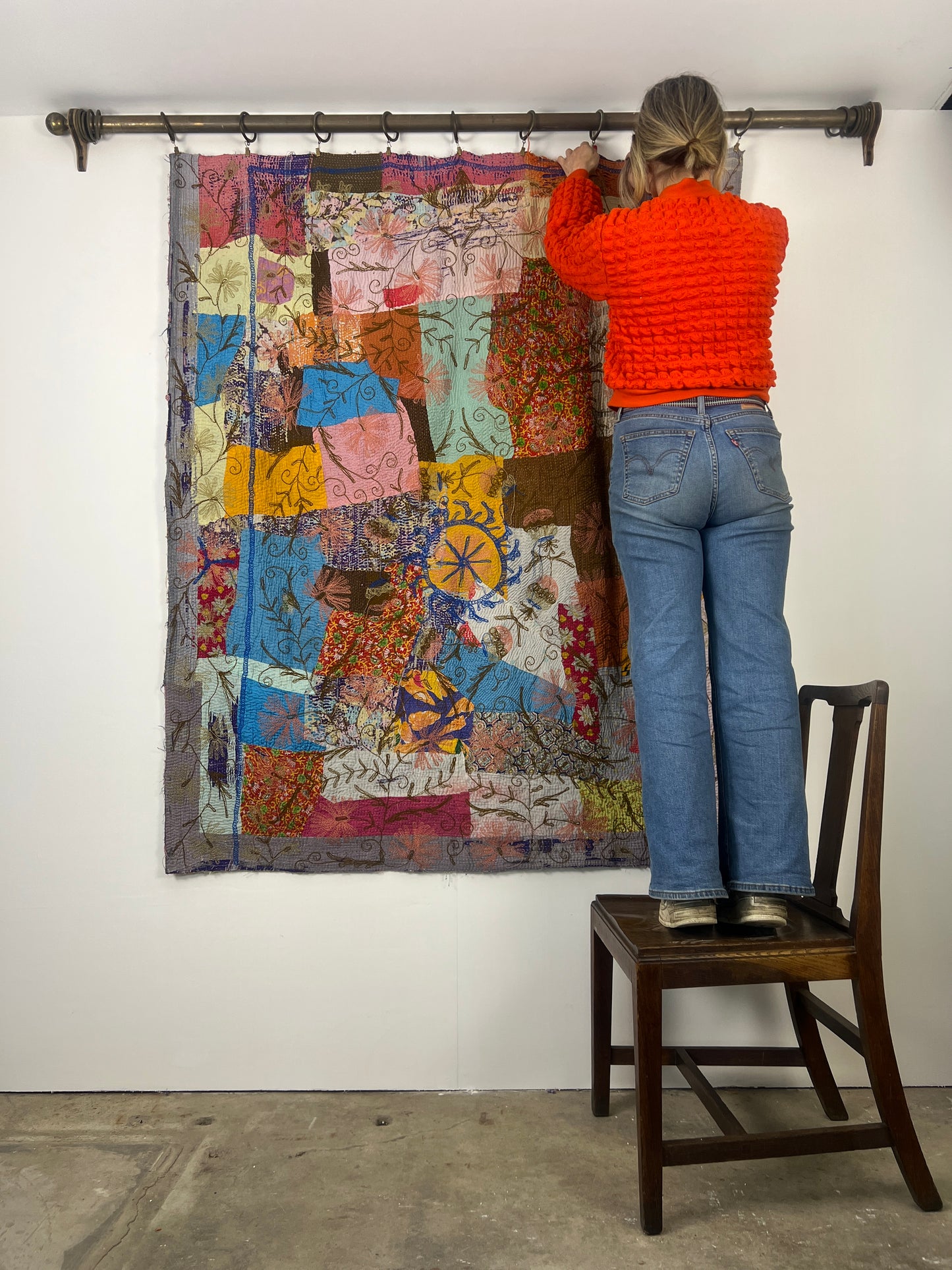 Vintage Kantha Suzani Quilt