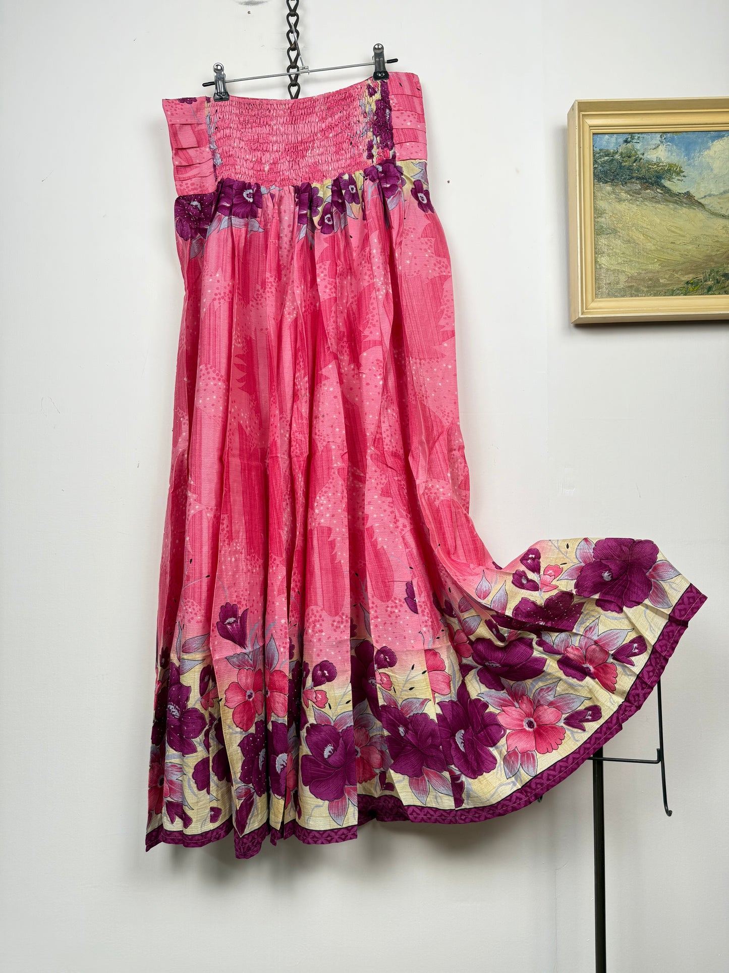 Vintage Saree Silk Pleated Skirt