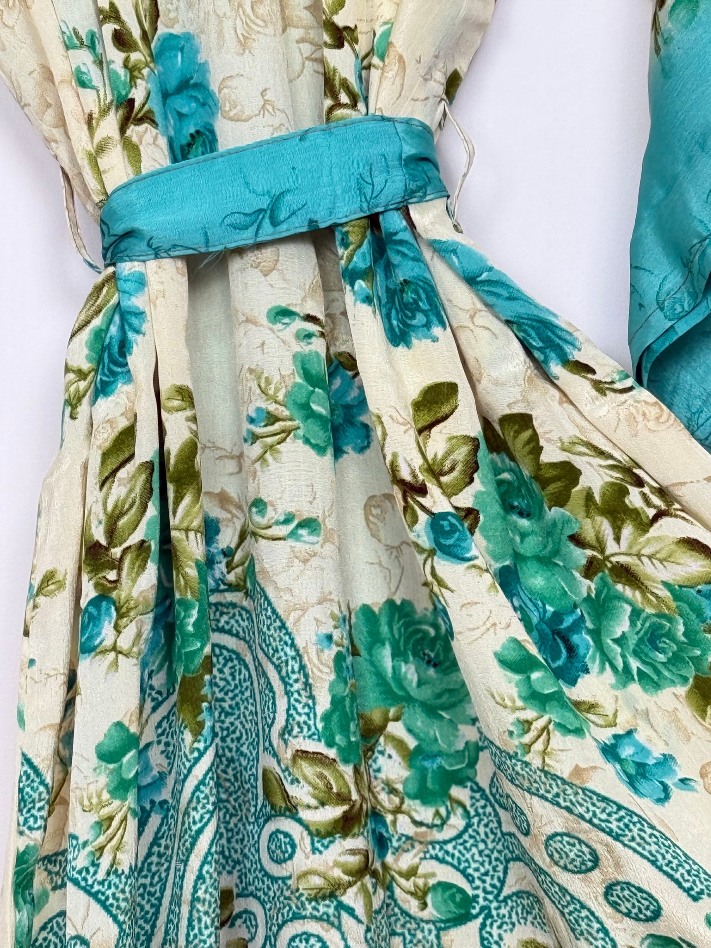 Vintage Saree Silk Kimono / Duster - Long