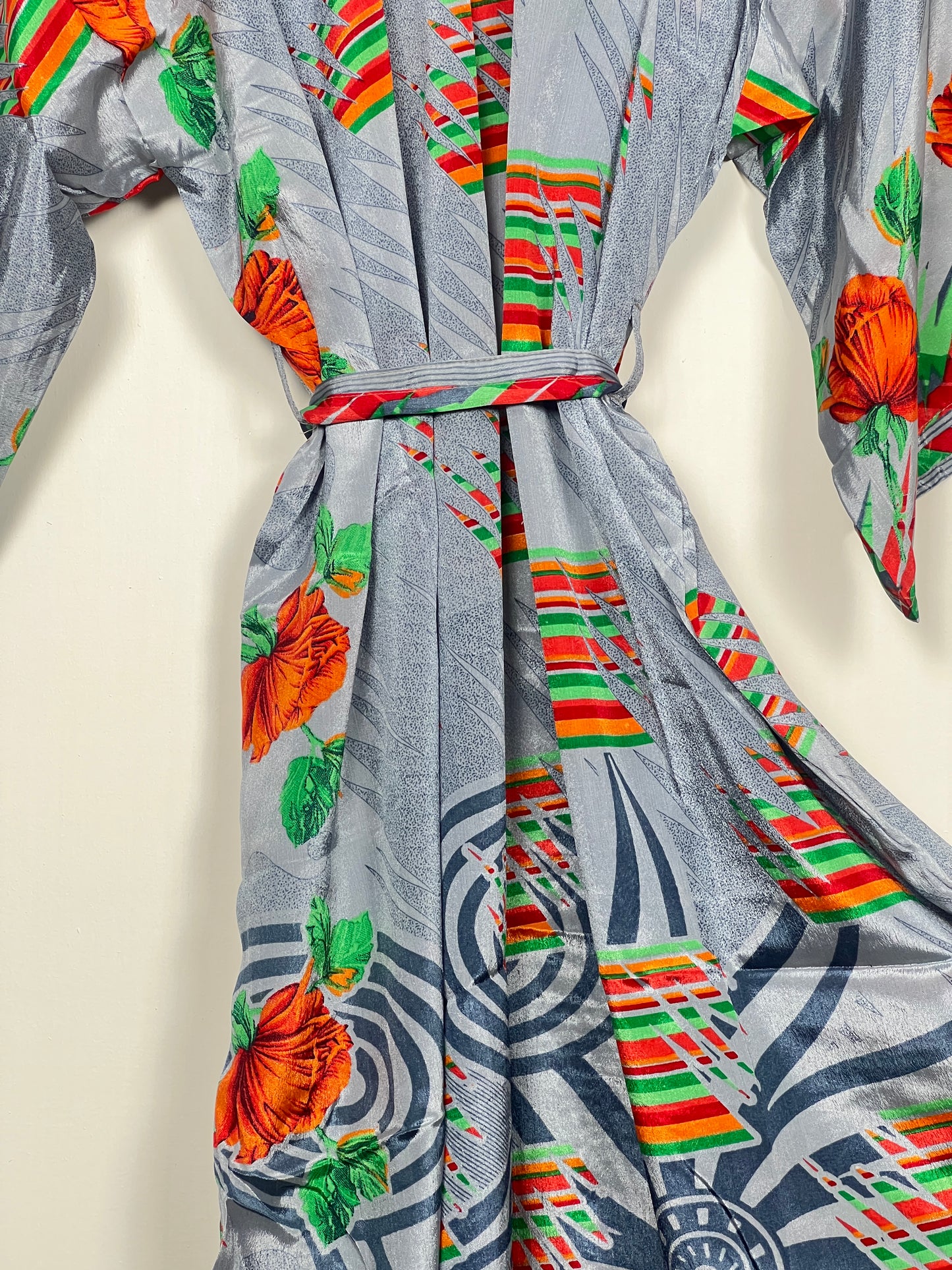 Vintage Saree Silk Kimono / Duster - Long - Wider Unisex Fit