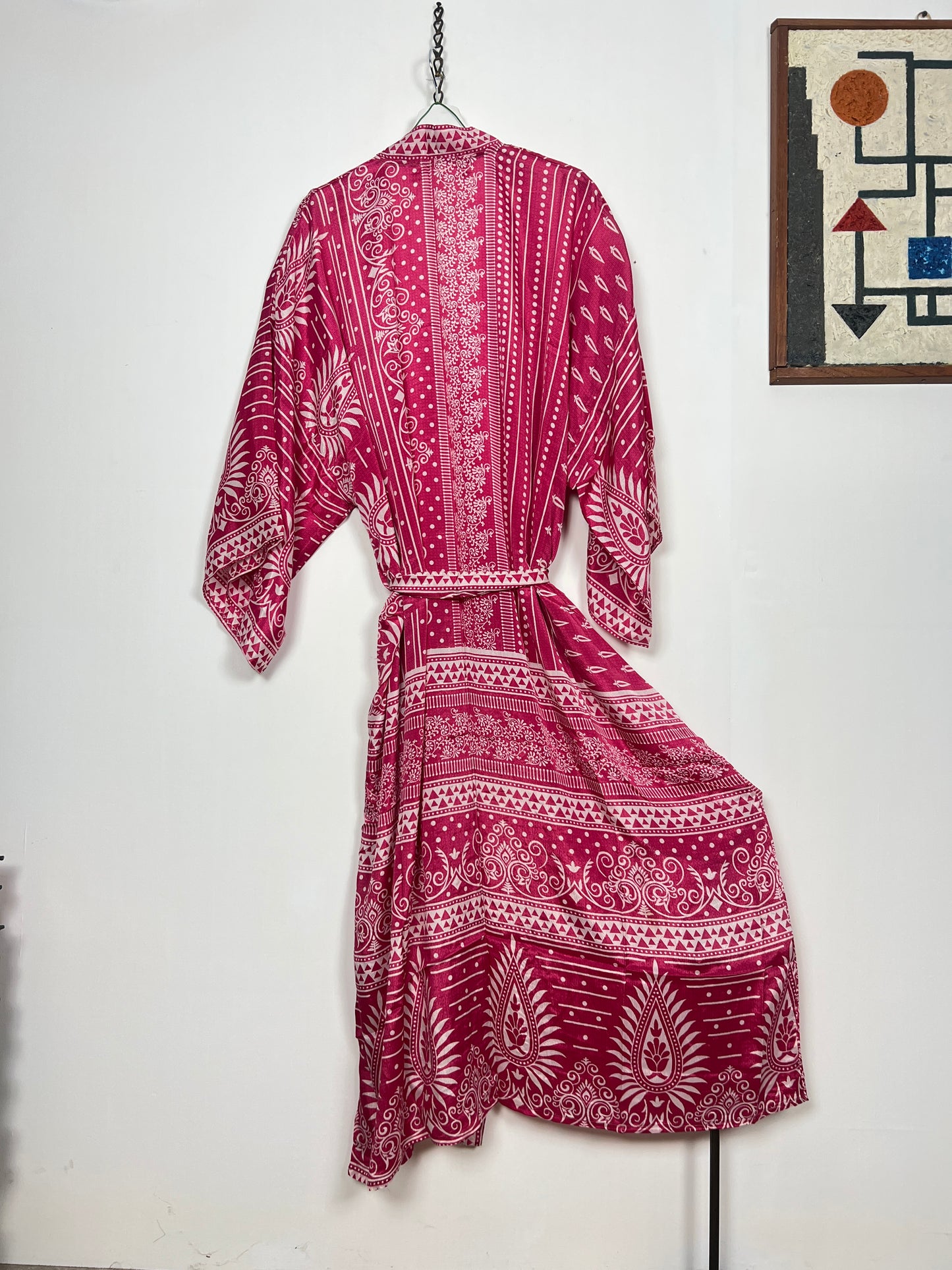 Vintage Saree Silk Kimono / Duster - Long - Wider Unisex Fit