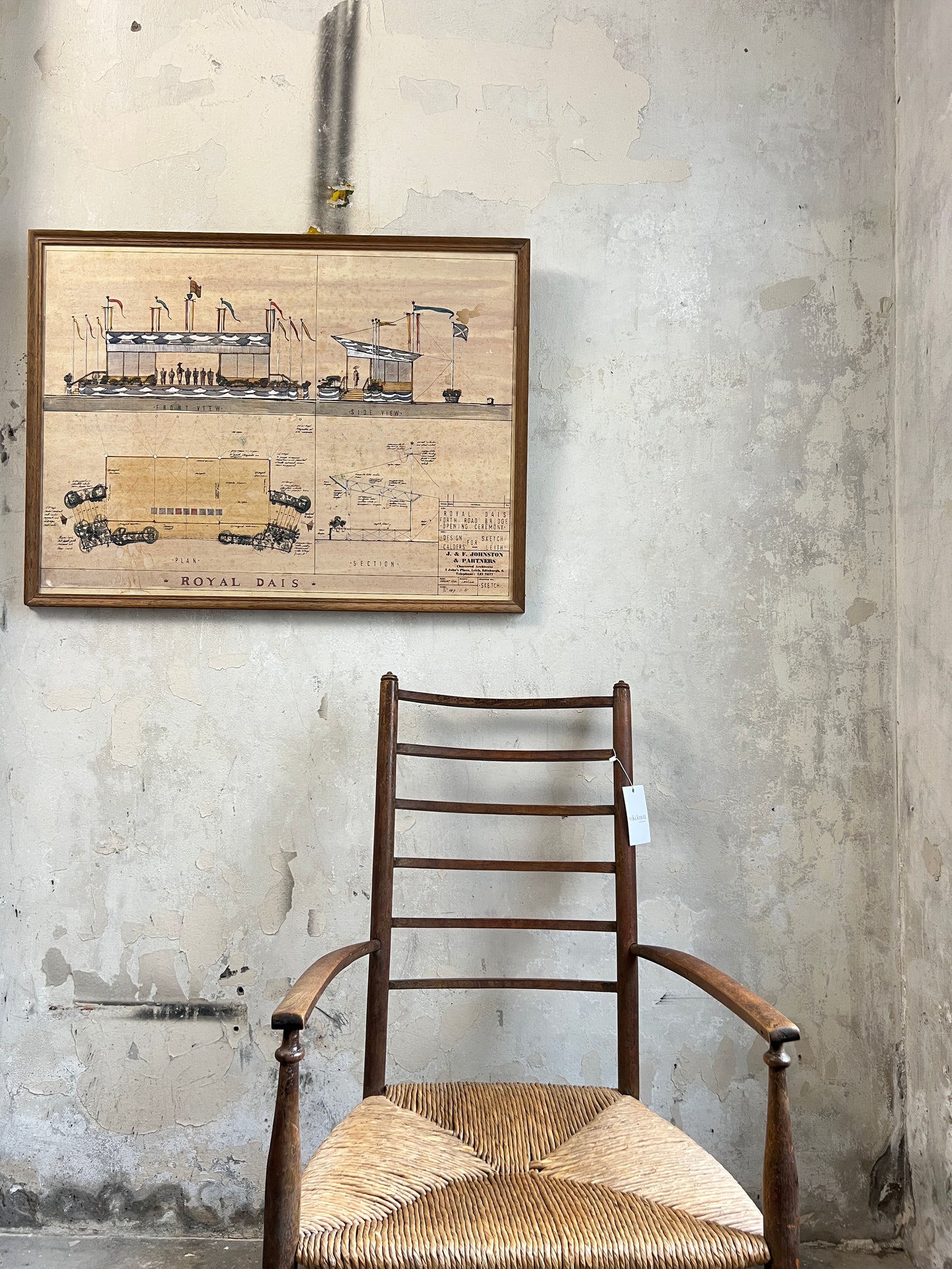 Original plans for the Royal Dais used during the opening ceremony of the Forth Road Bridge