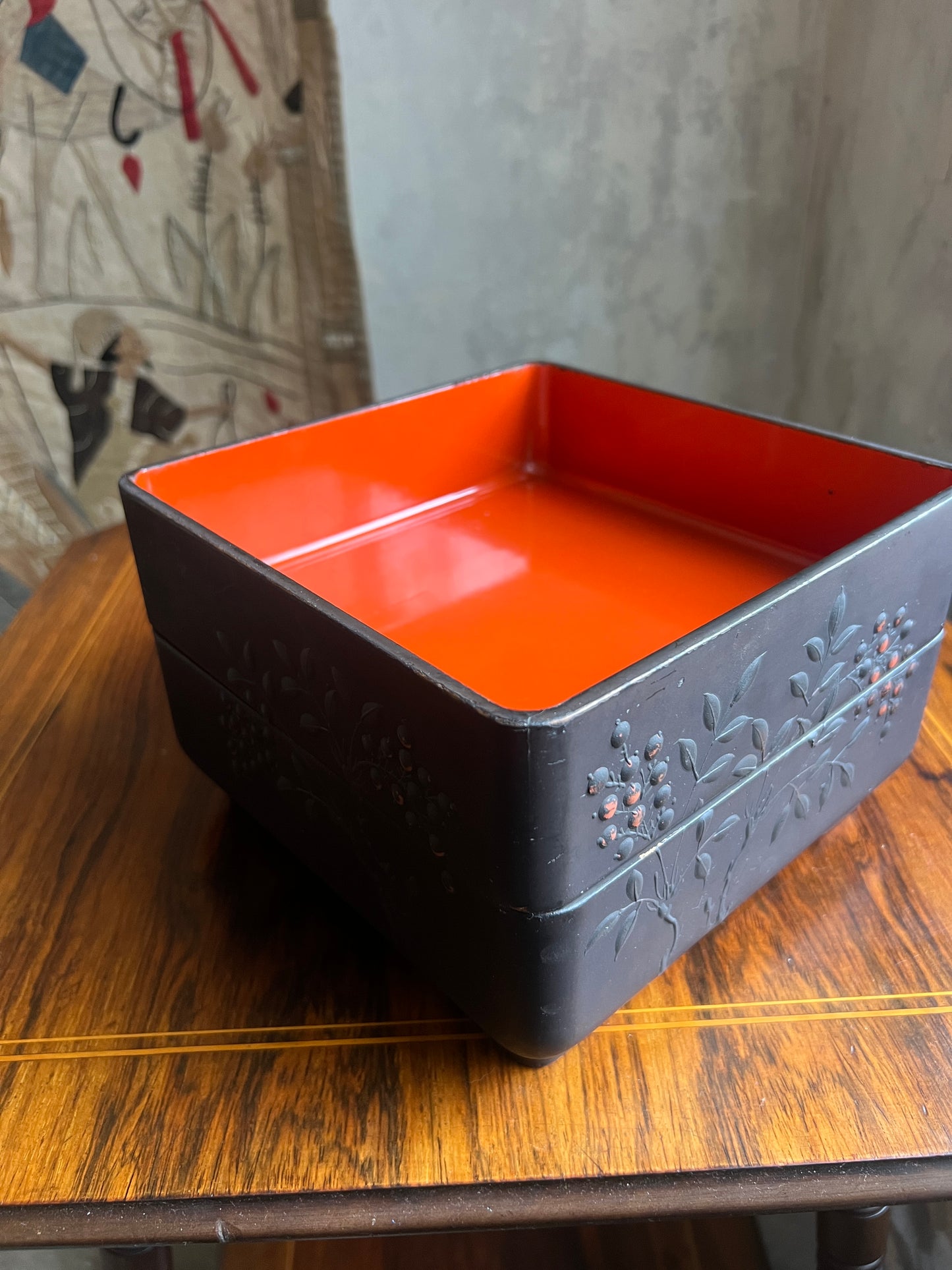 Japanese Lacquerware Two Layer Jubako Box - c1920
