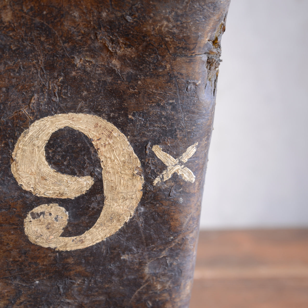 19th Century Buffalo Rawhide Mill Bucket - No 119/Name
