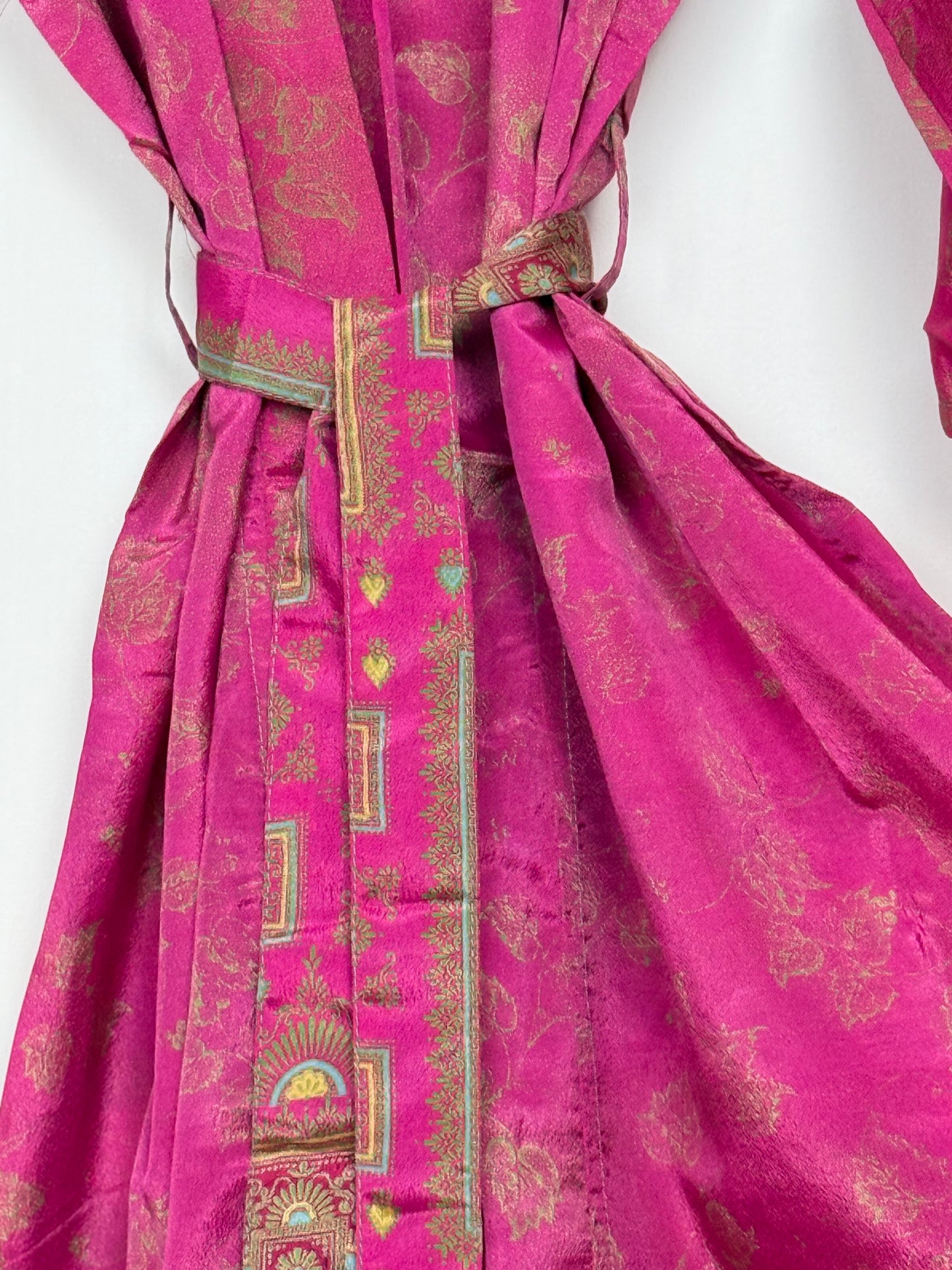 Vintage Saree Silk Kimono / Duster - Long