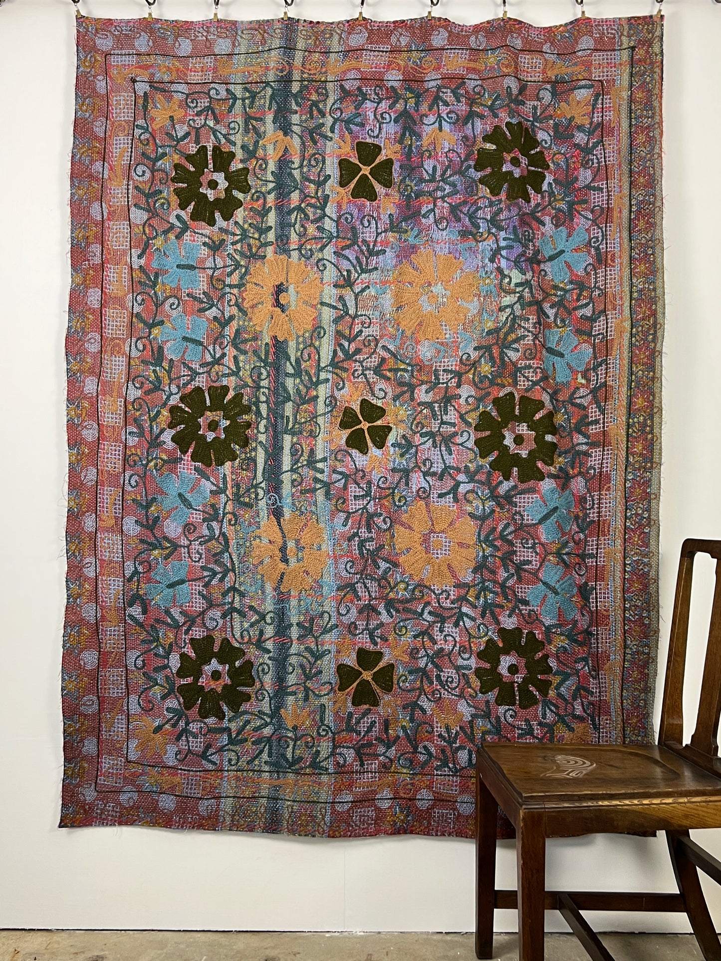 Vintage Kantha Suzani Quilt