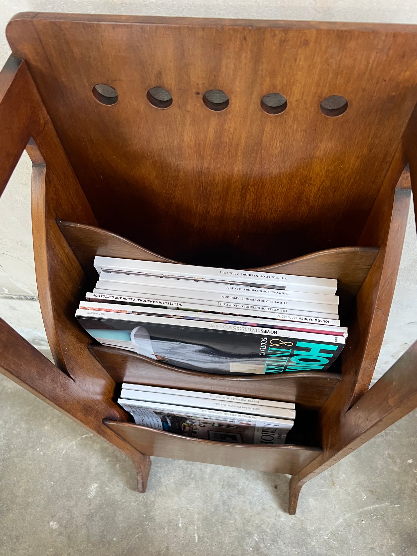 Secessionist style mahogany magazine rack, attributed to Wylie & Lochhead, Glasgow.