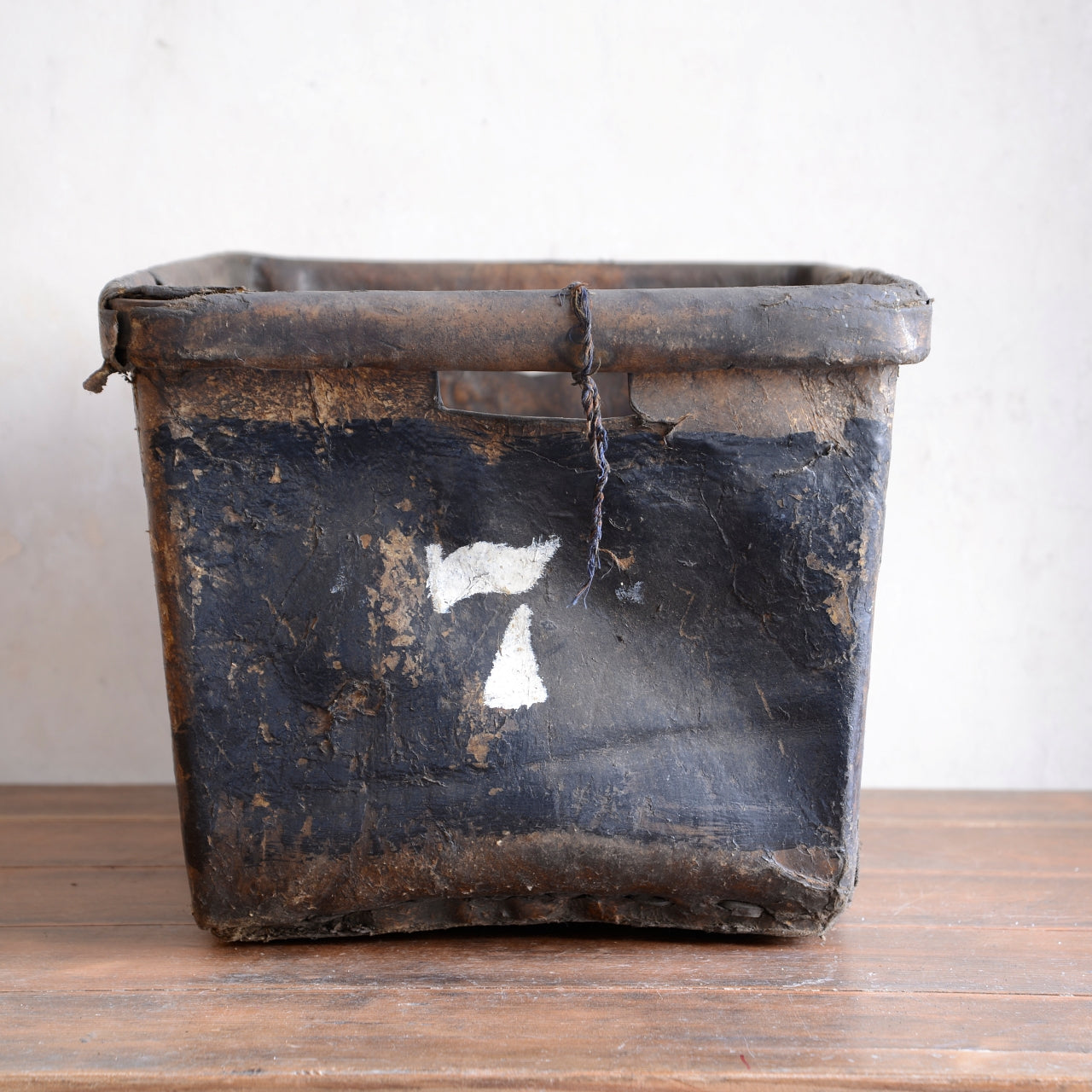 19th Century Buffalo Rawhide Mill Bucket - No 7