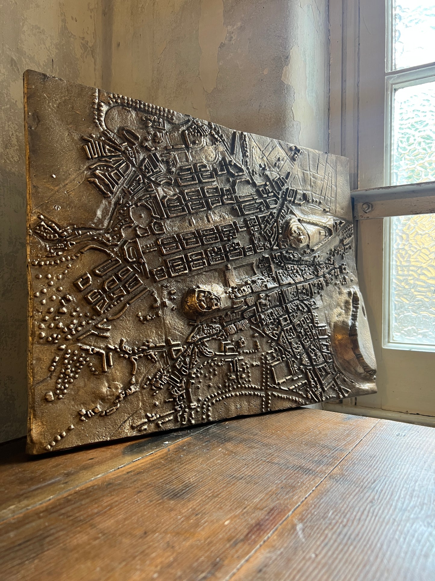 Bronze Street Map of 1830s Edinburgh