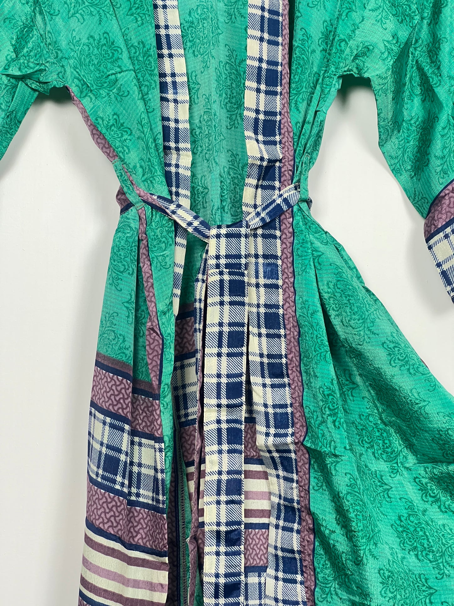 Vintage Saree Silk Kimono / Duster - Long - Wider Unisex Fit