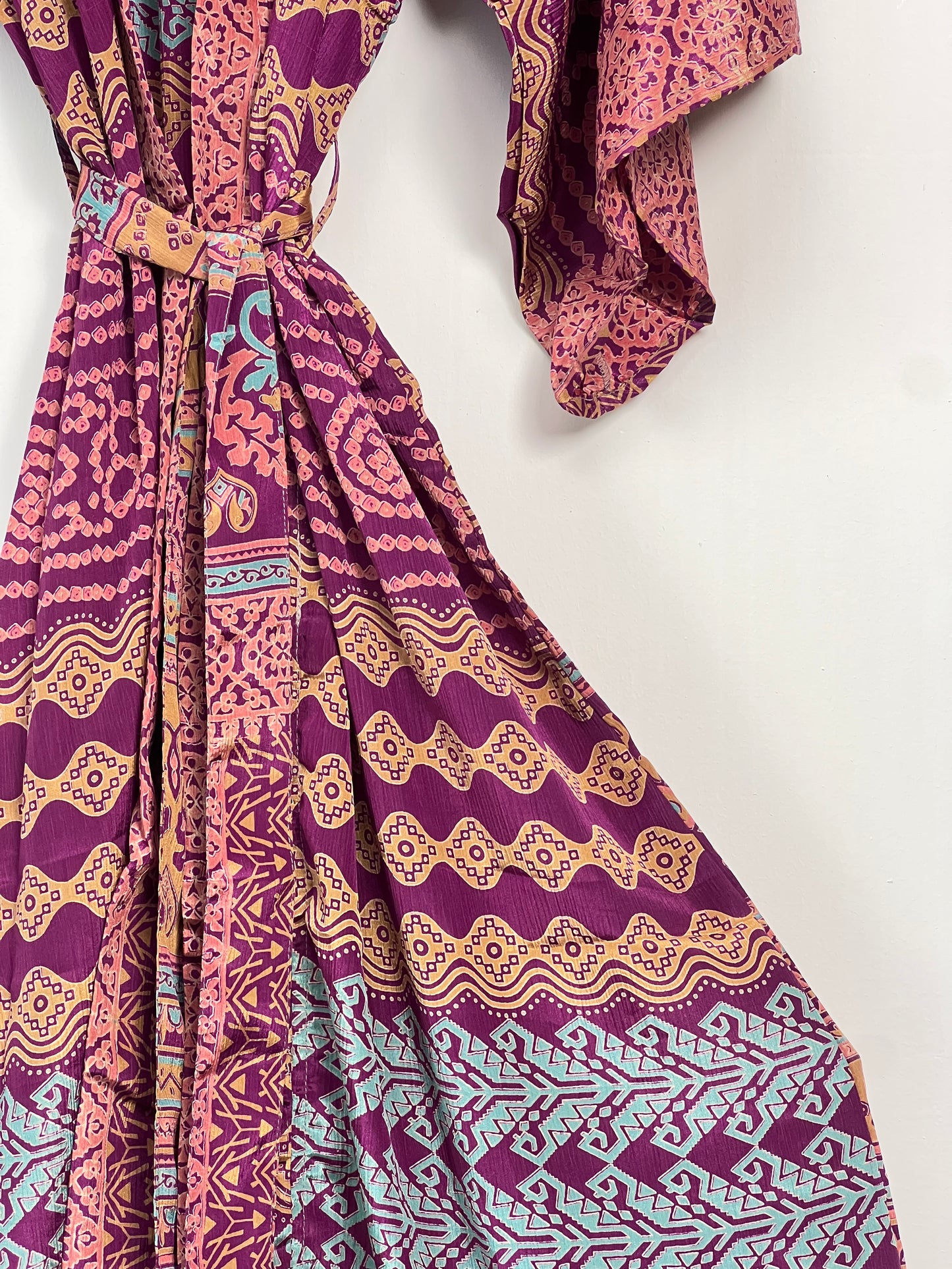 Vintage Saree Silk Kimono / Duster - Long
