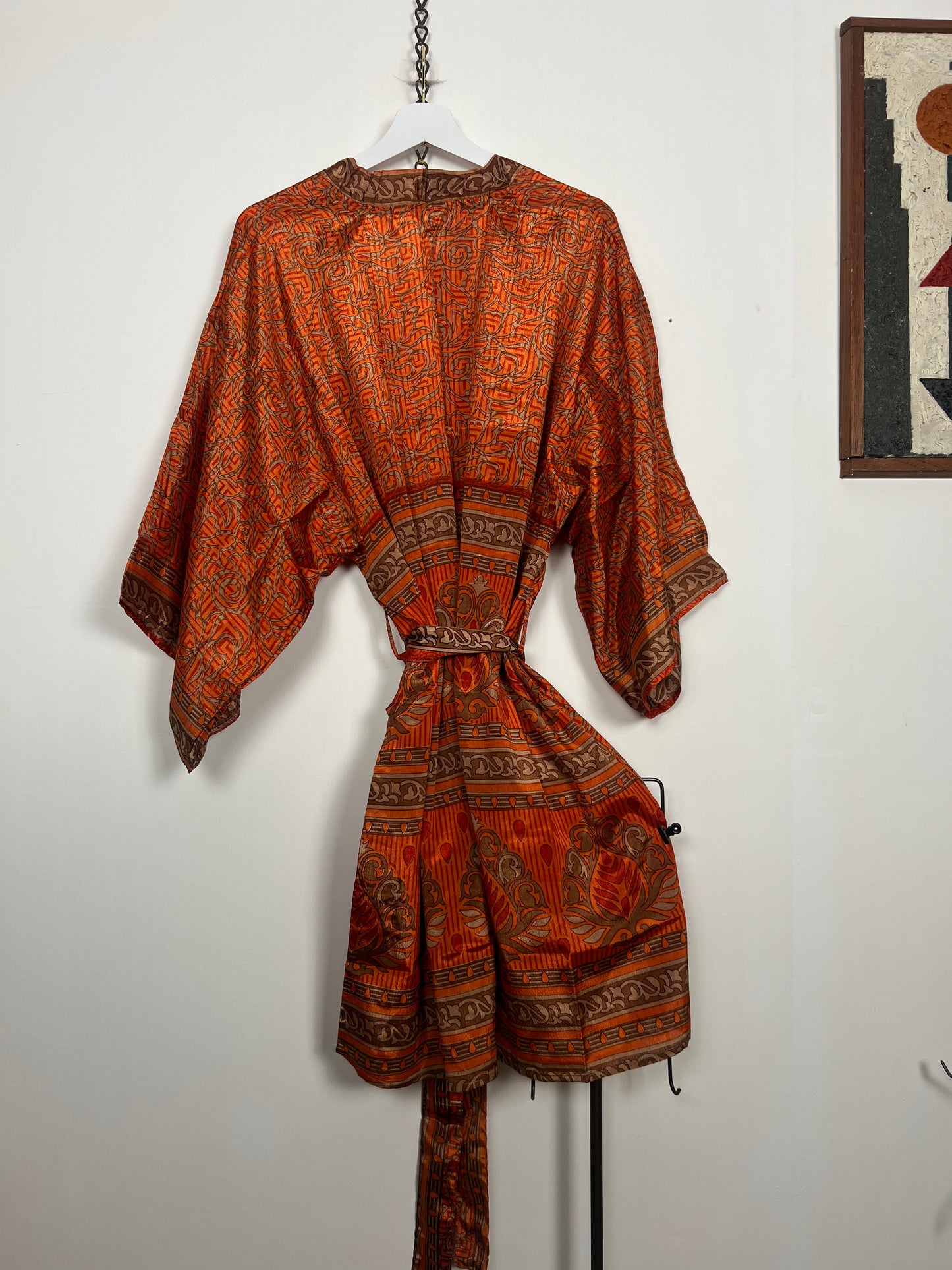 Vintage Saree Silk Kimono / Duster - Short