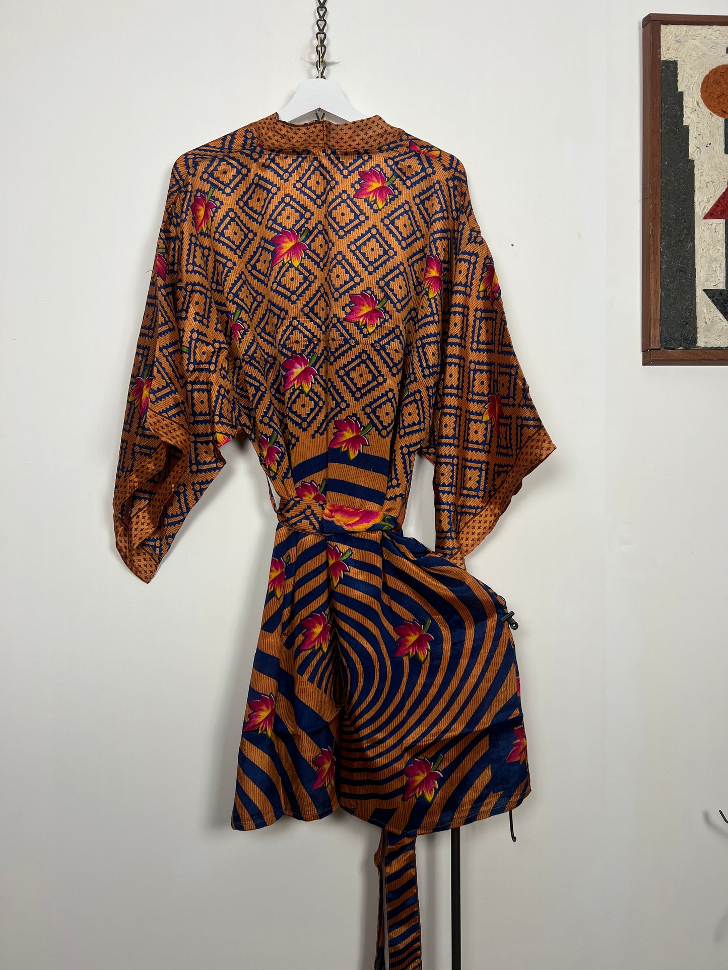 Vintage Saree Silk Kimono / Duster - Short